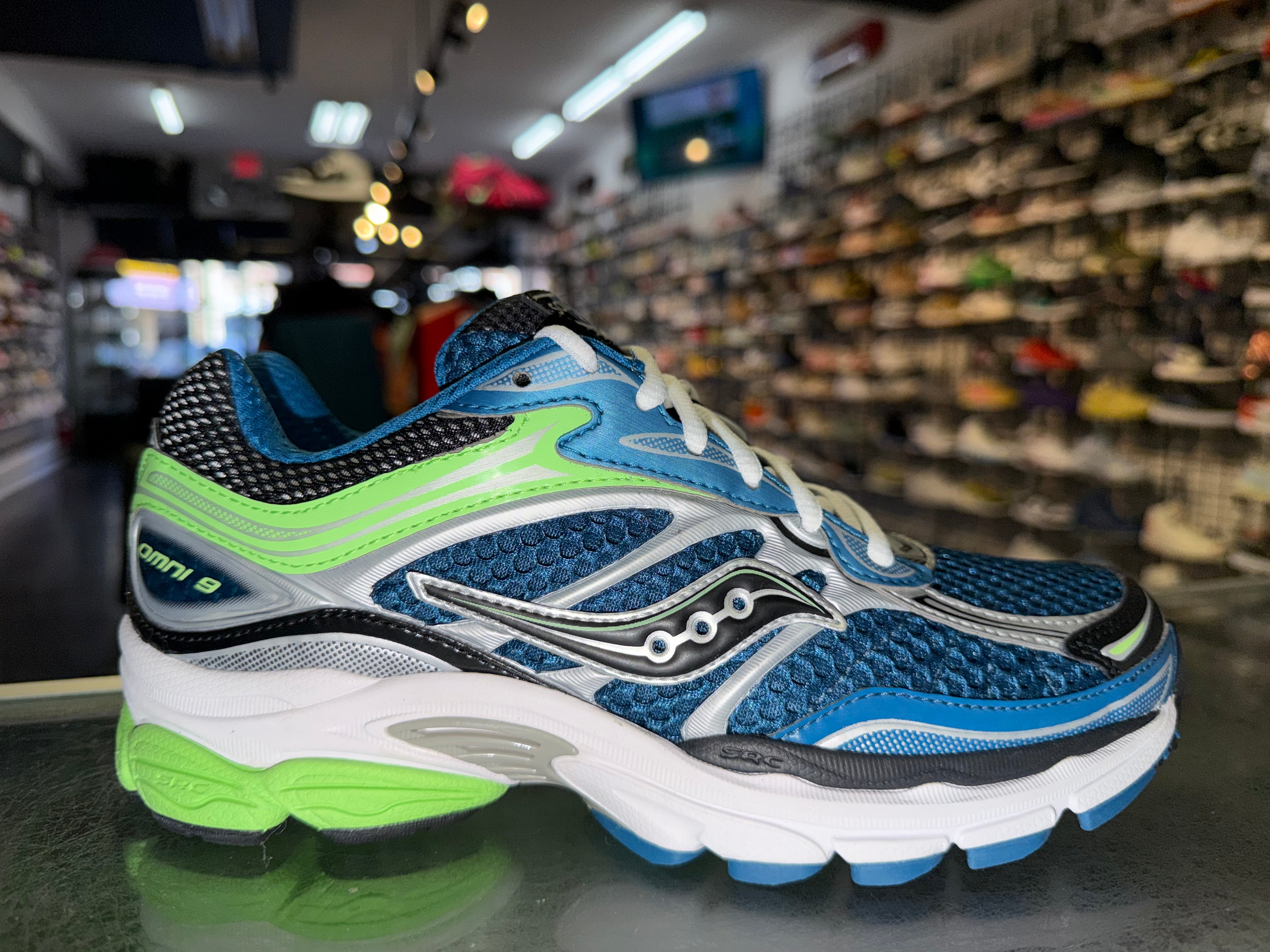 Size 6 Saucony ProGrid Omni 9 "Blue Lime" Brand New