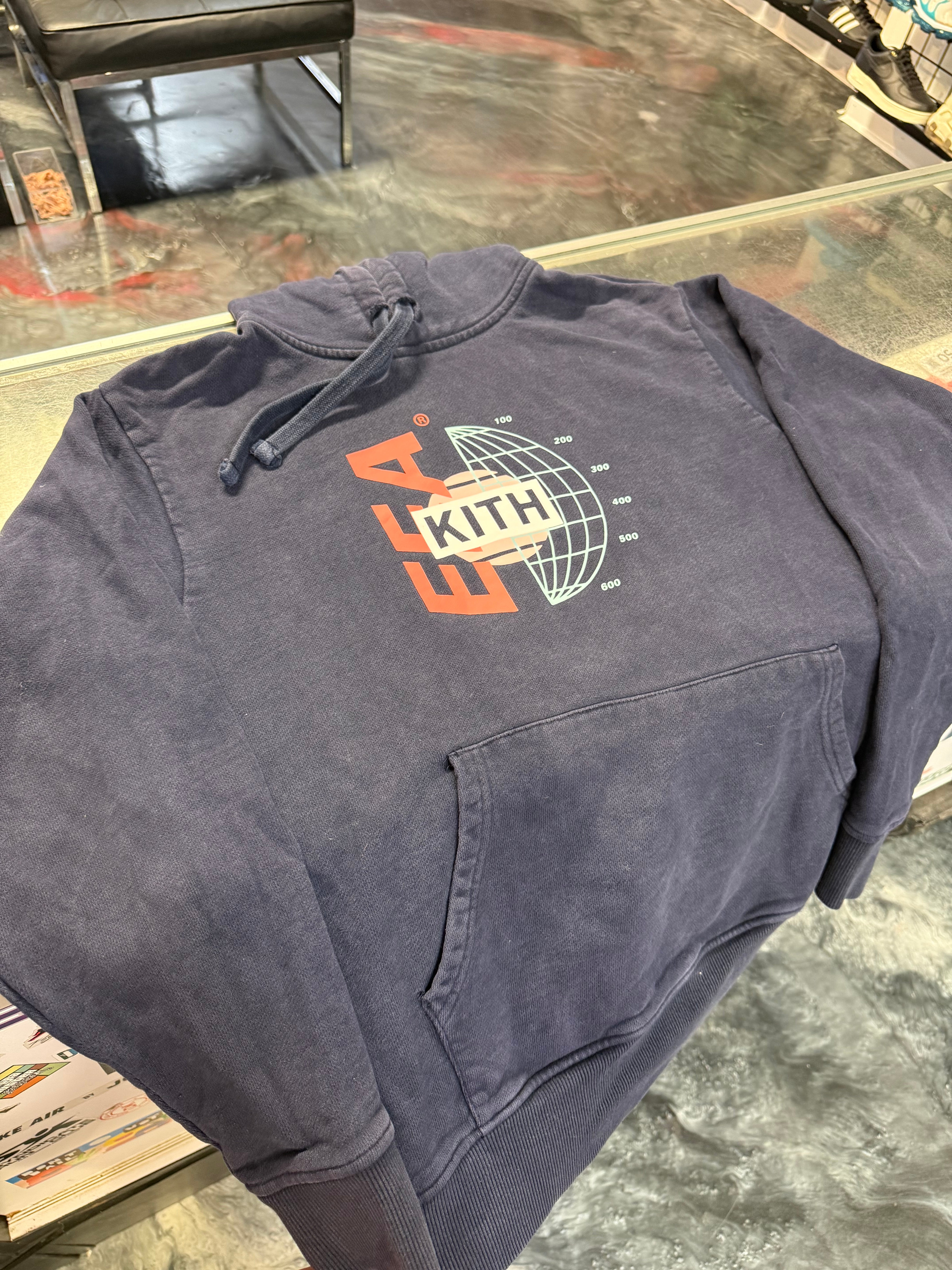 Size XS (Fits S) Kith EEA Globe Joodie “Navy”