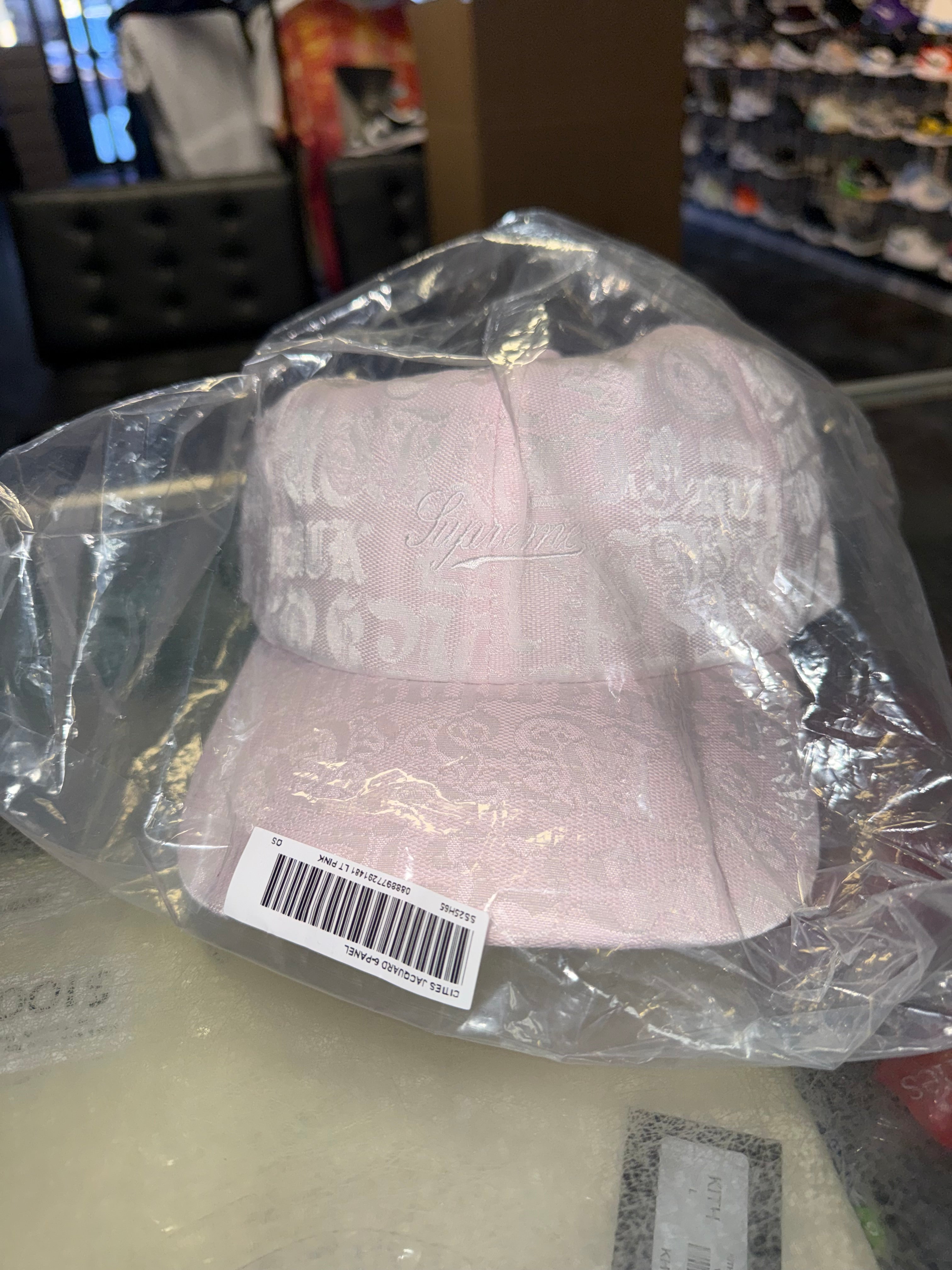 Size OS Supreme Cities Jacquard Hat “Pink” Brand New