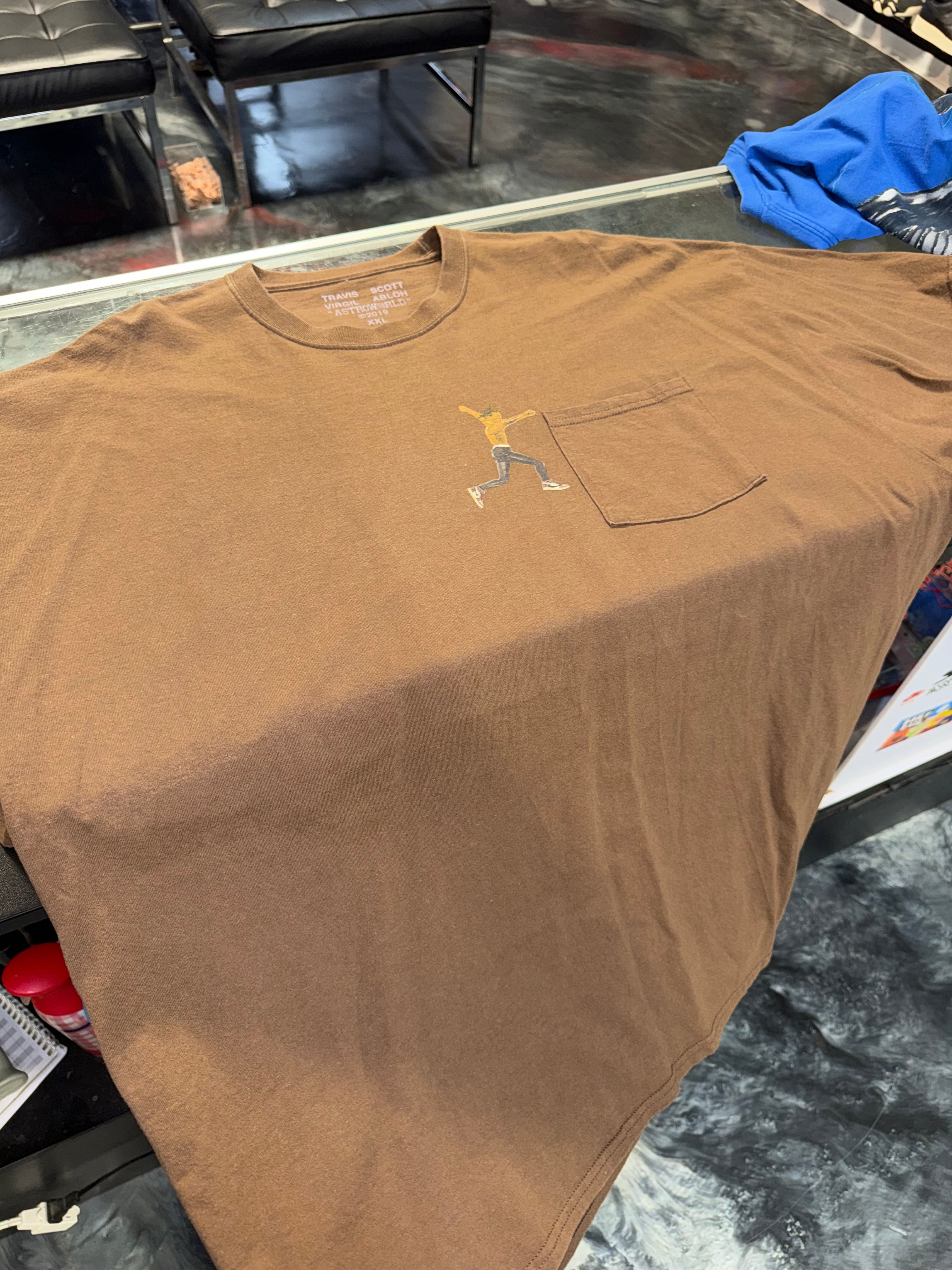 Size XXL Travis Scott Virgil Abloh Astroworld Tee “Brown”