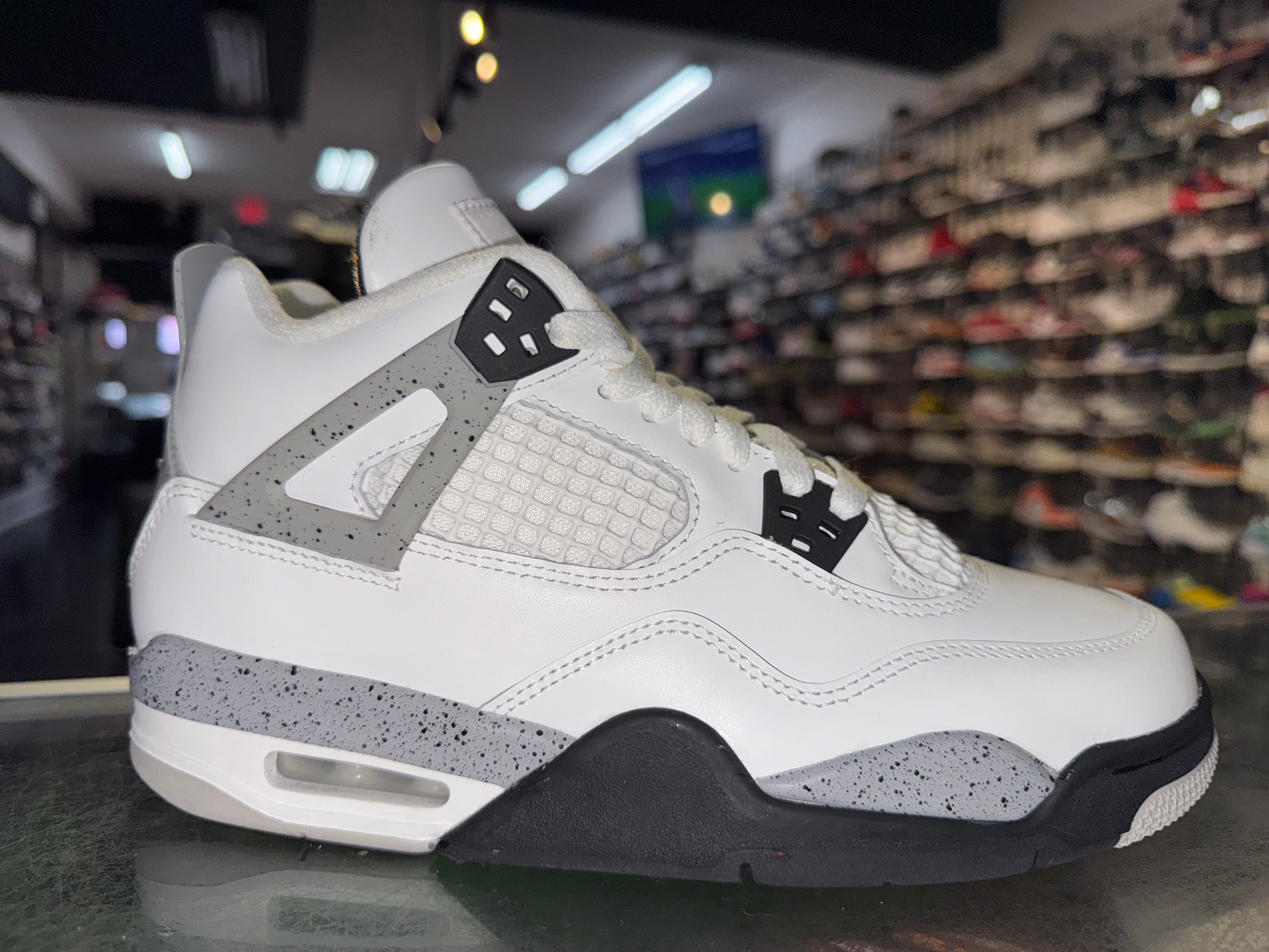 Size 7y Air Jordan 4 "White Cement" 2025