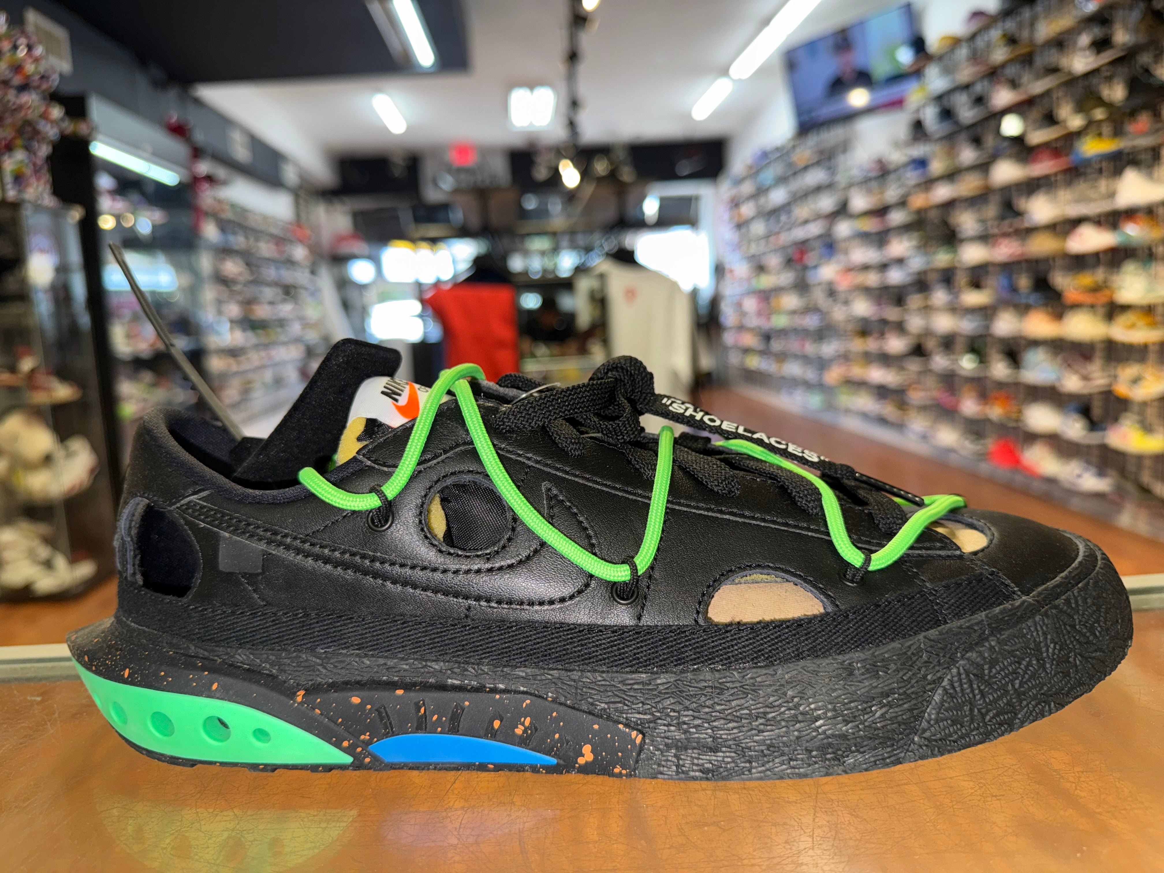 Size 9.5 Blazer Low Off White "Black Electro Green" Brand New