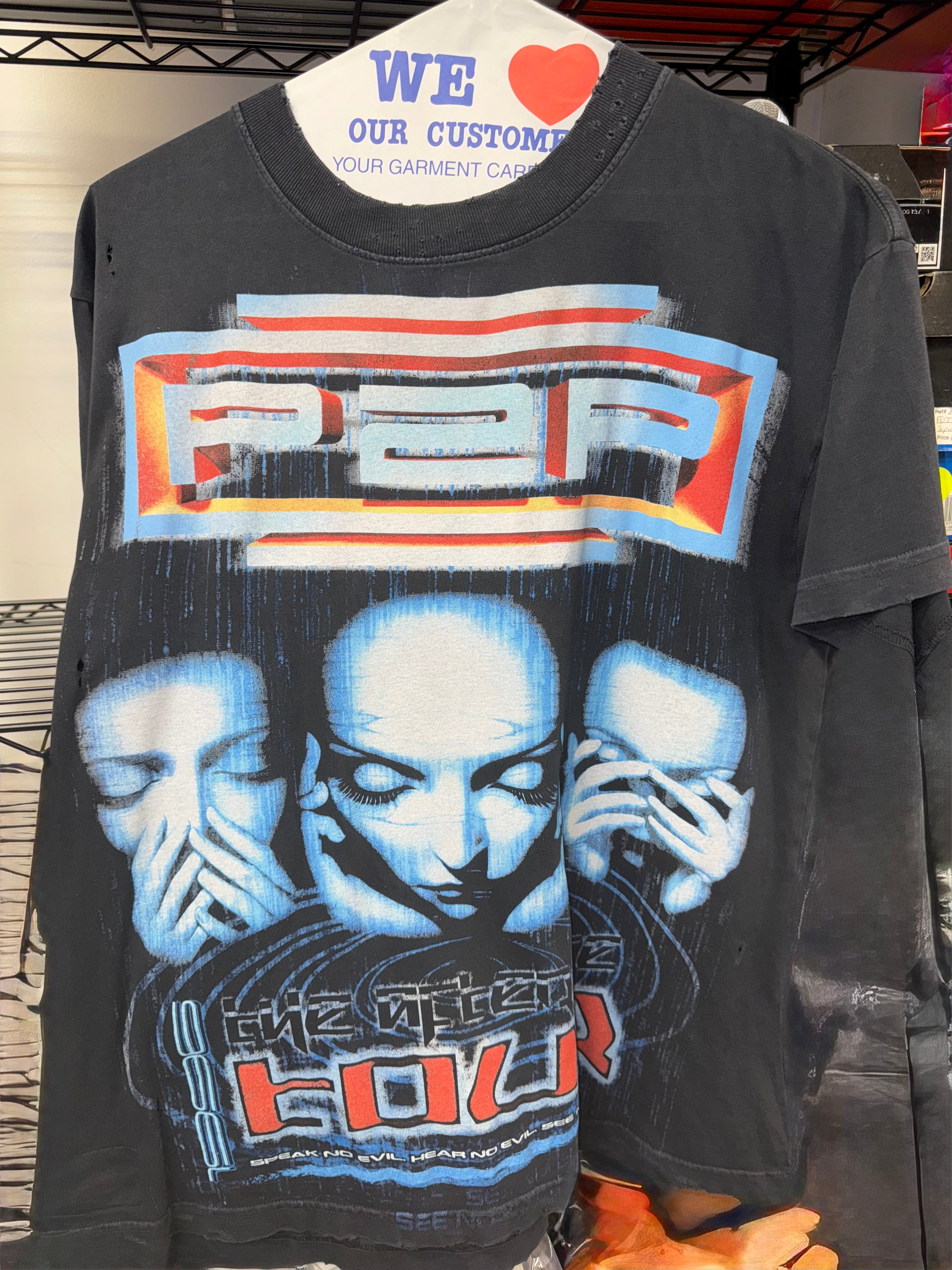 Size S (Fits M) Hellstar Afterlife Tour Tee “Black”