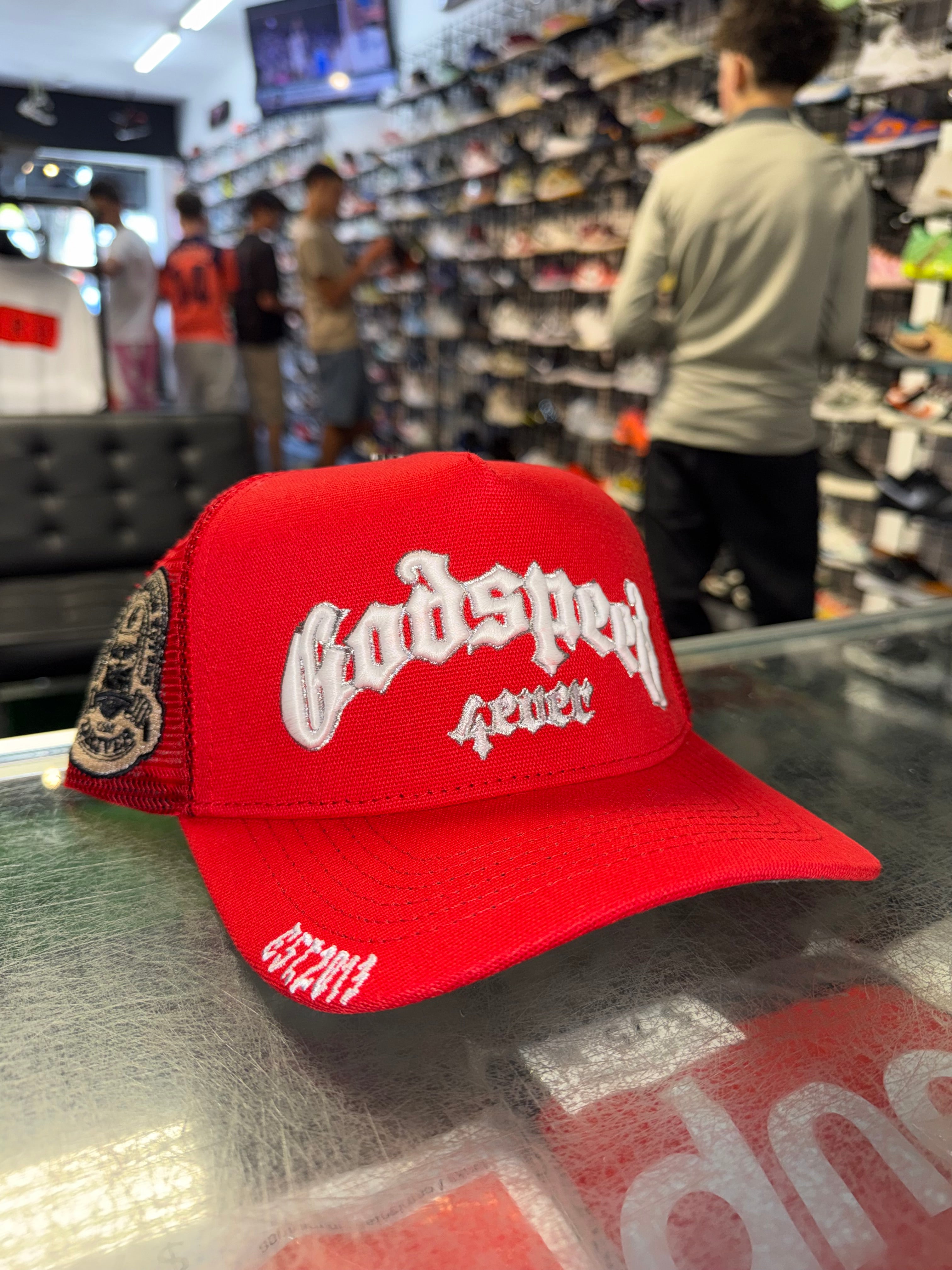 Size OS Godspeed 4Ever Trucker Hat “Red/White” Brand New