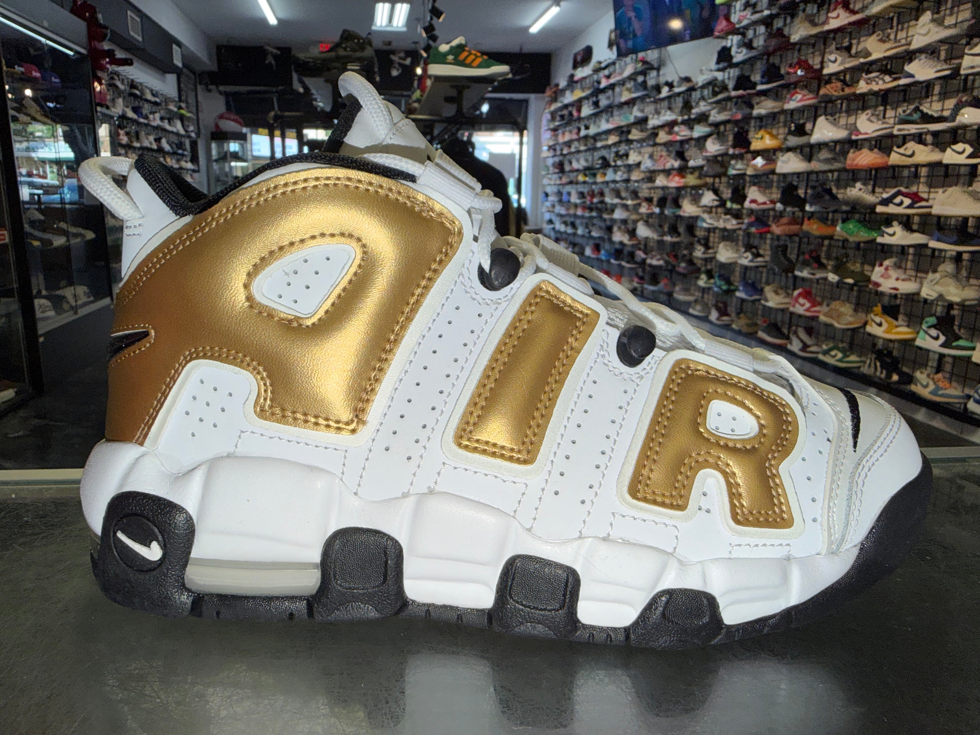 Size 6.5y Air More Uptempo "Metallic Gold" Brand New