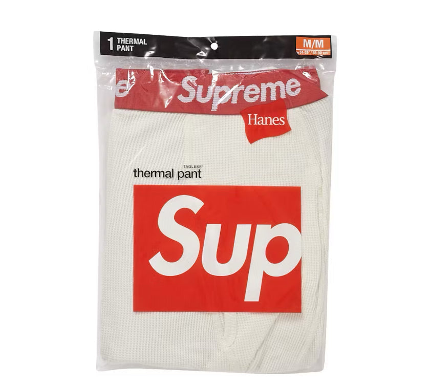 Size S Supreme Hanes Thermal Pants “Natural” Brand New