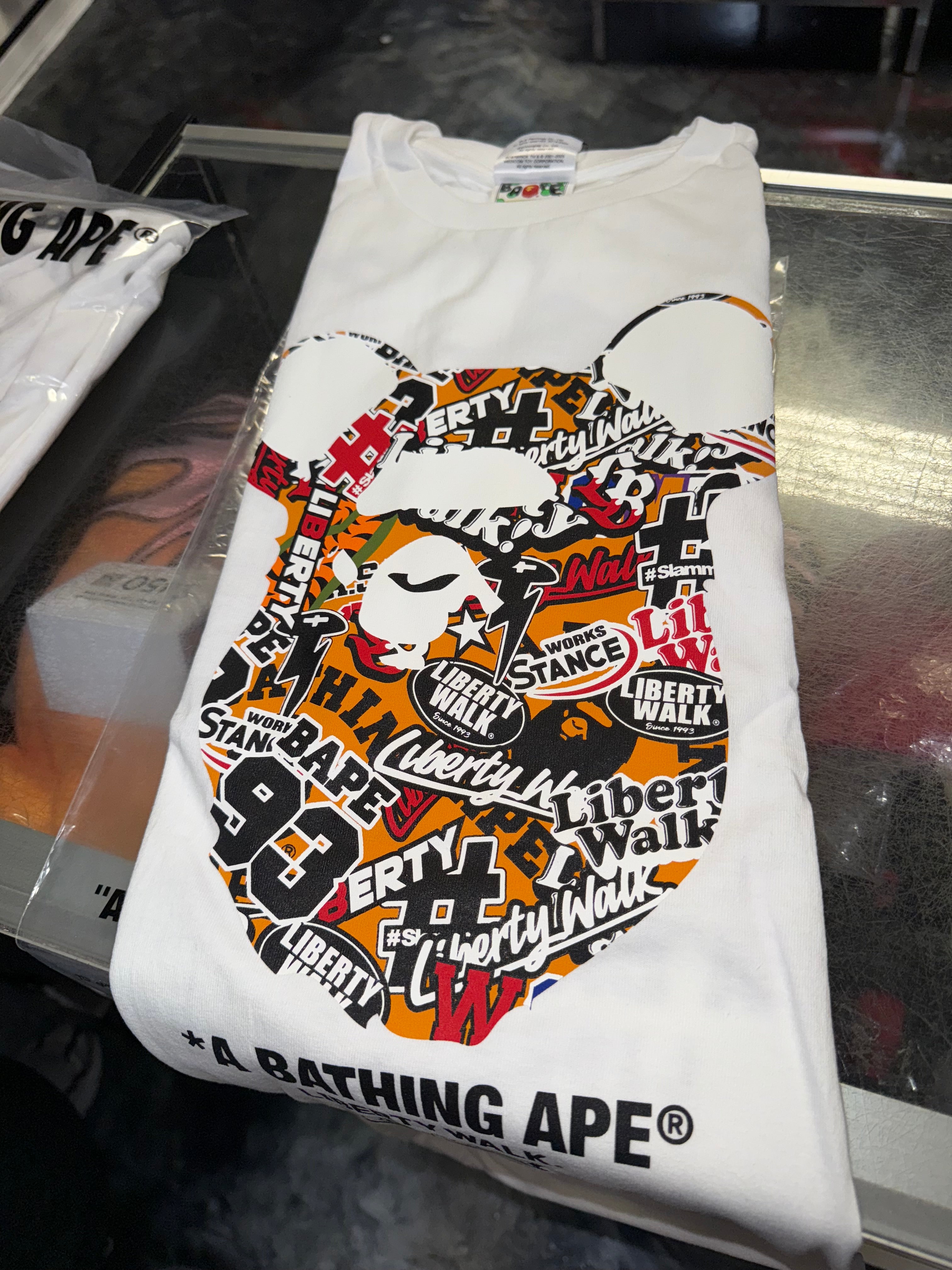 Size M Bape Liberty Walk Medicom Toy Tee "White" Brand New