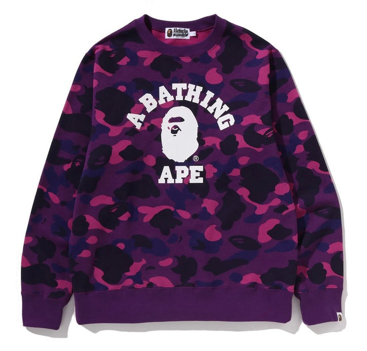 Size M (Fits S) Bape ABC Camo Crewneck “Purple”