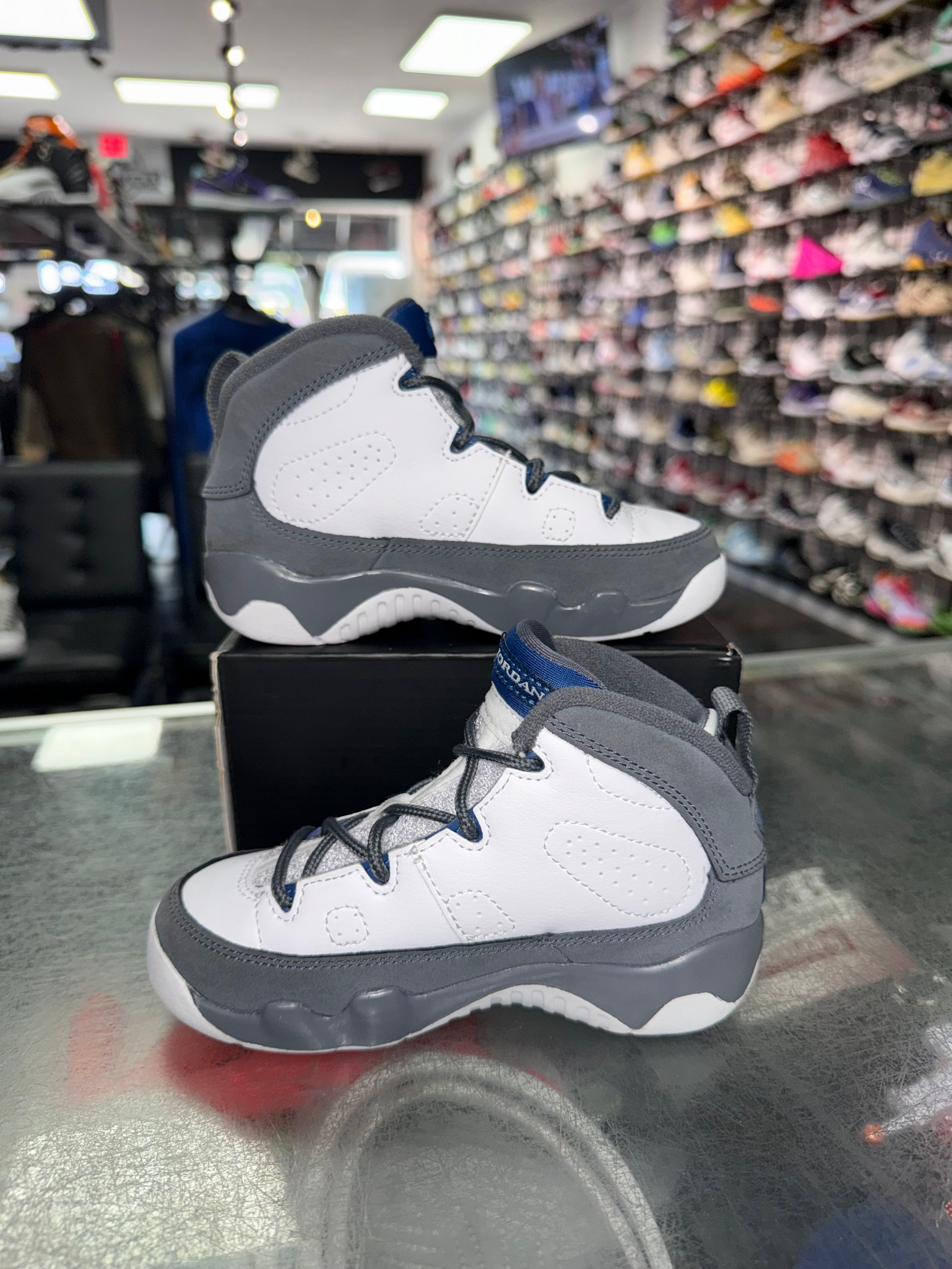 Size 9c Air Jordan 9 "Flint Grey" (TD)