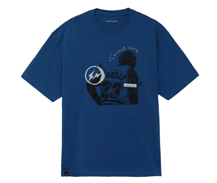 Size S (Fits M) Travis x Jordan x Fragment Tee “Blue”