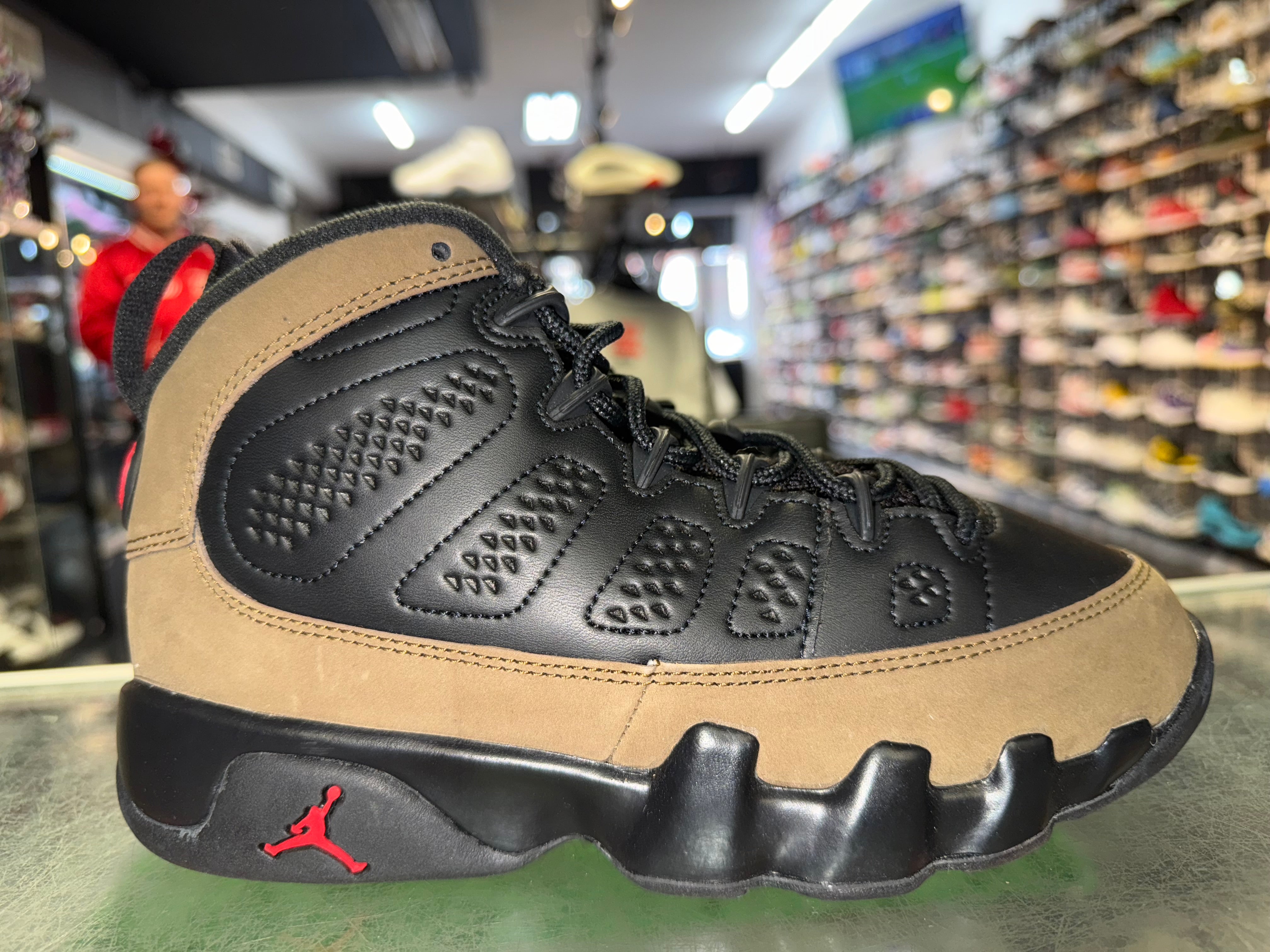 Size 4y Air Jordan 9 "Olive" Brand New