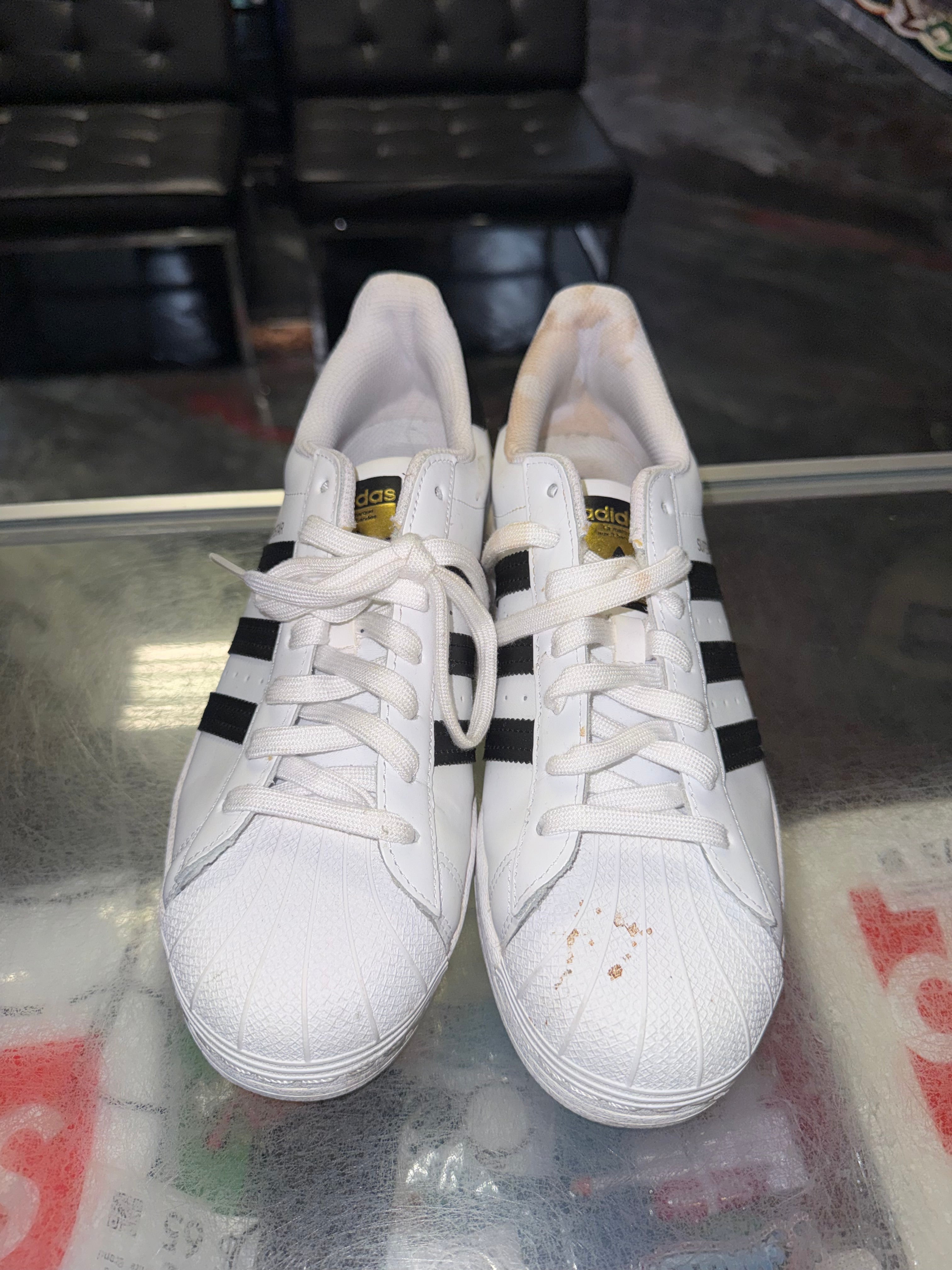 Size 10W Adidas Superstar Black White - NB