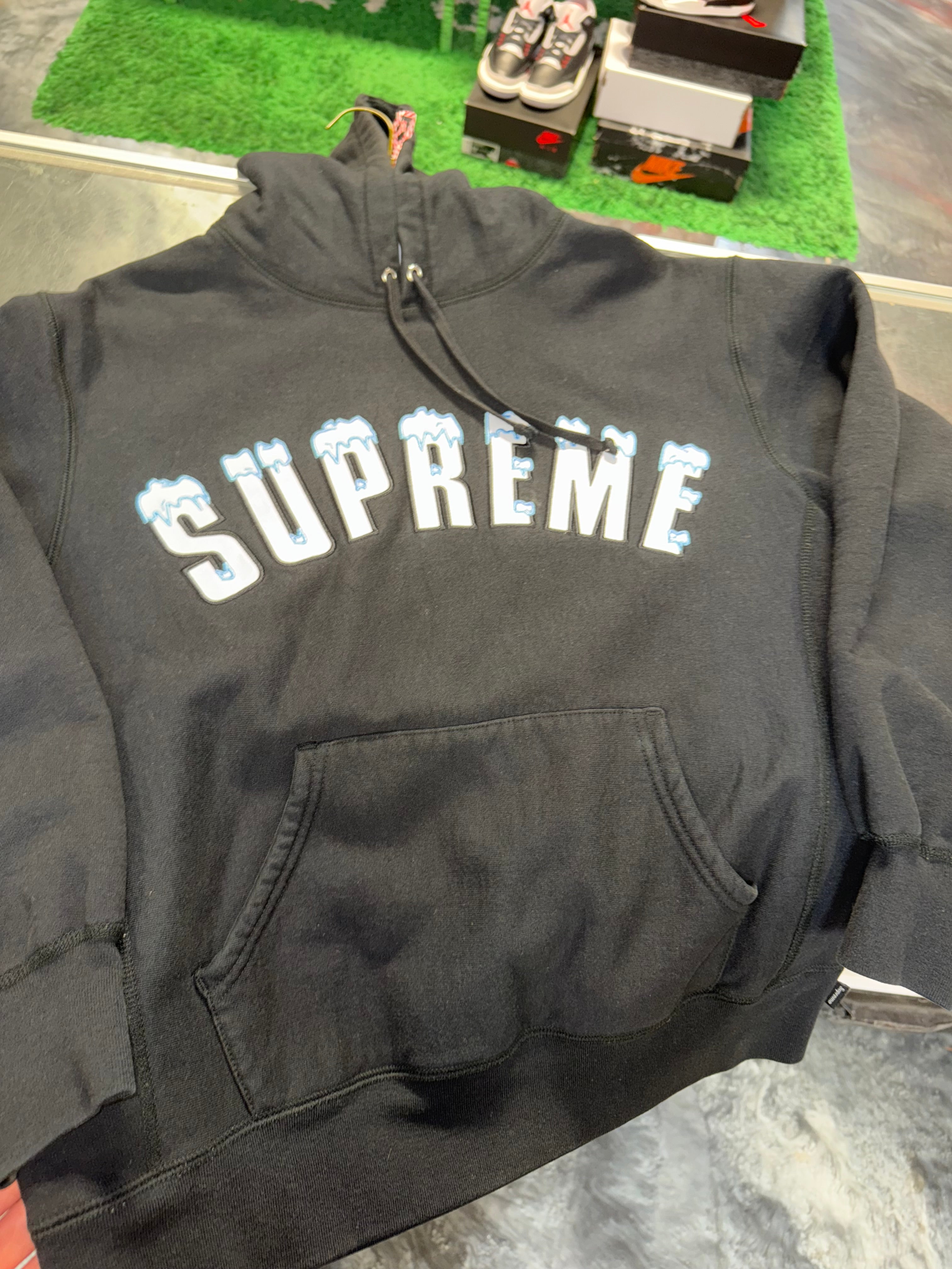 Size S Supreme Icy Cap Logo Hoodie “Black”