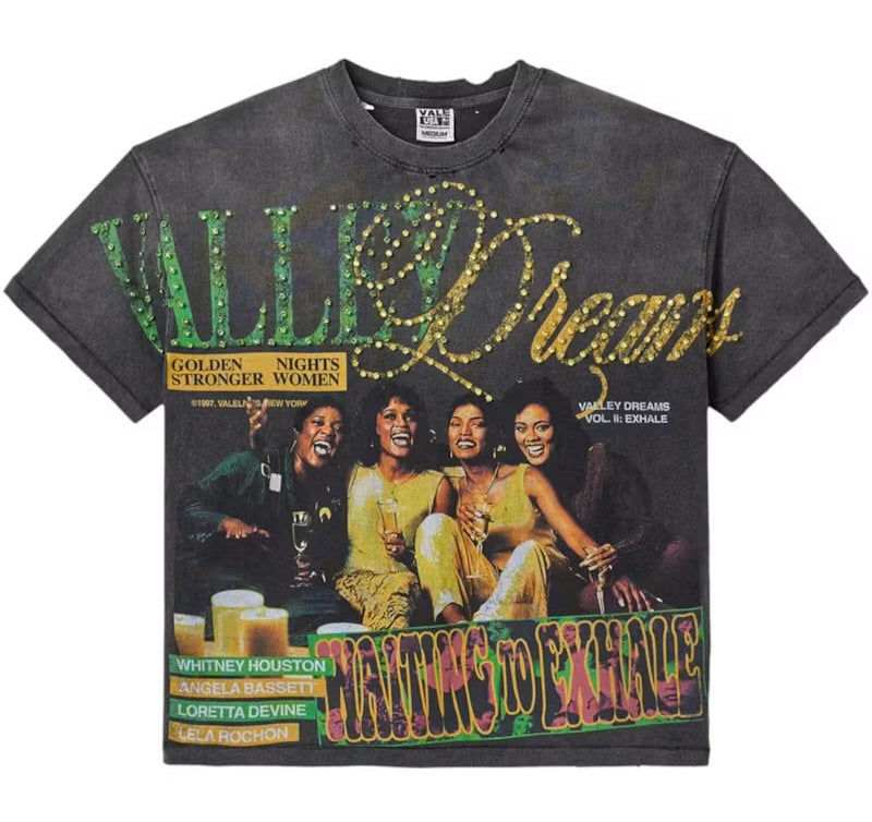 Size XL (Fits L) Vale Forever Xhale Bling Tee “Black”