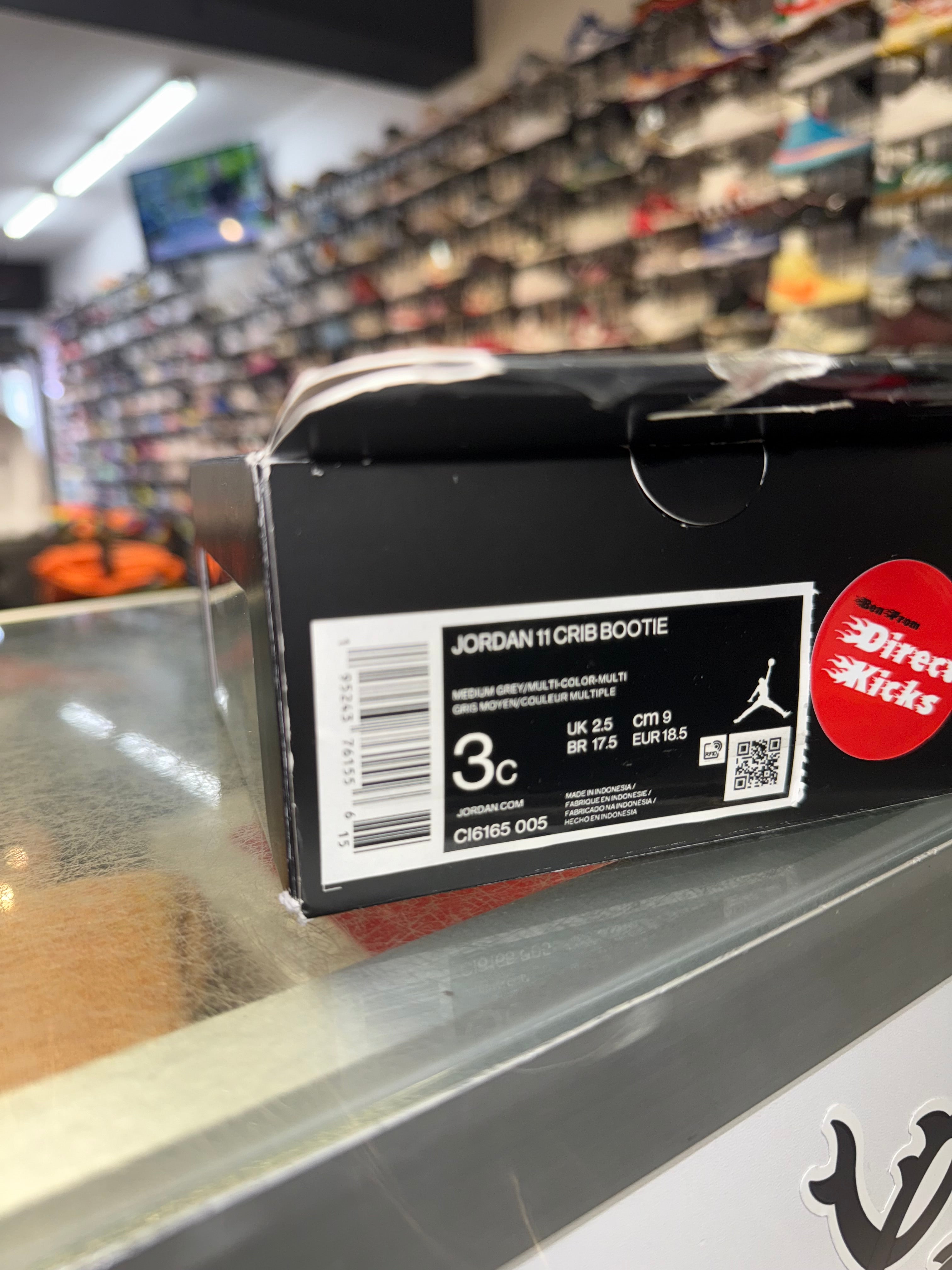 Size 3c Air Jordan 11 Crib Bootie "Cool Grey" (I) Brand New