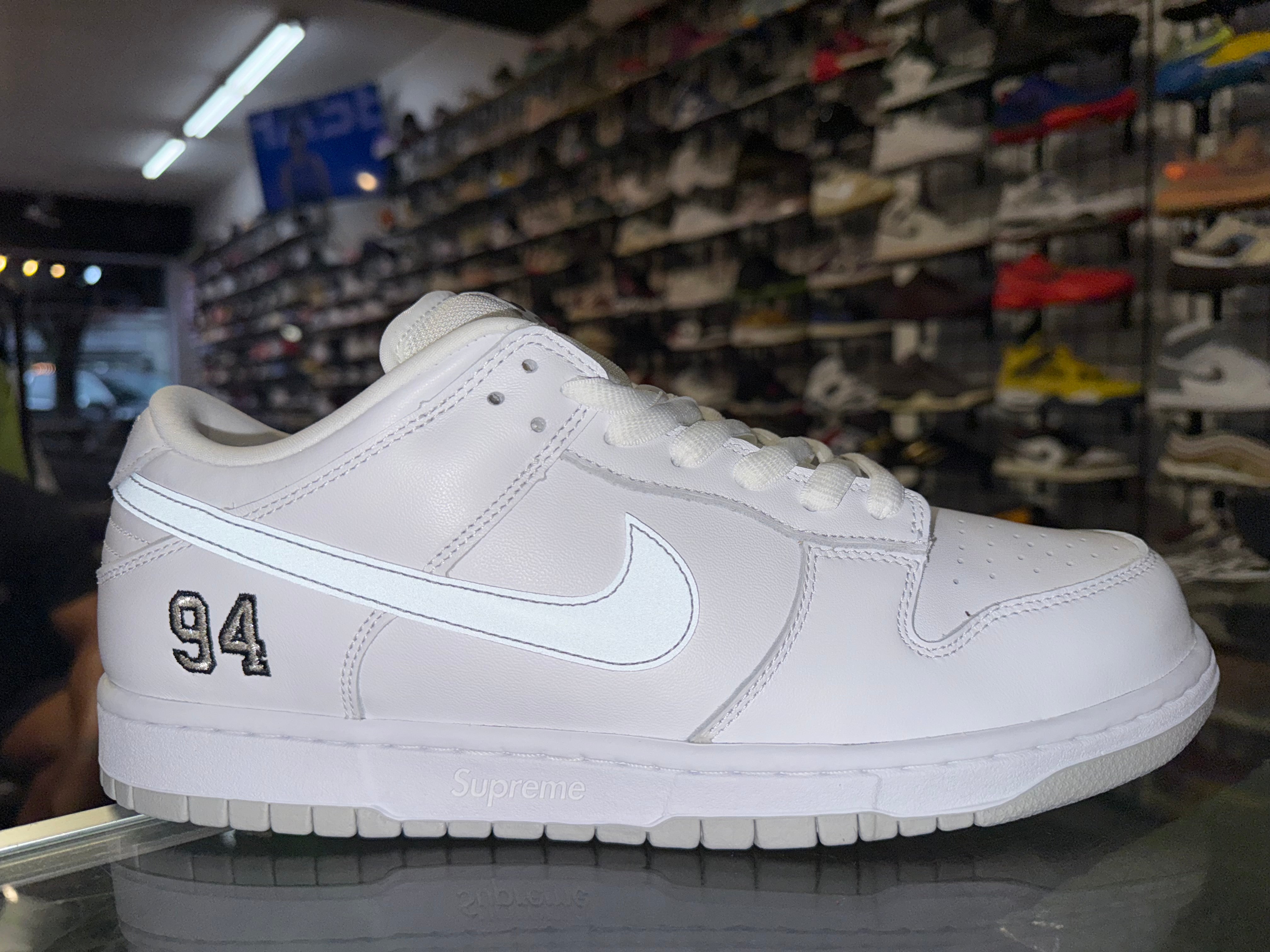 Size 12 Dunk Low SB Supreme 94 “Metallic Silver” Brand New