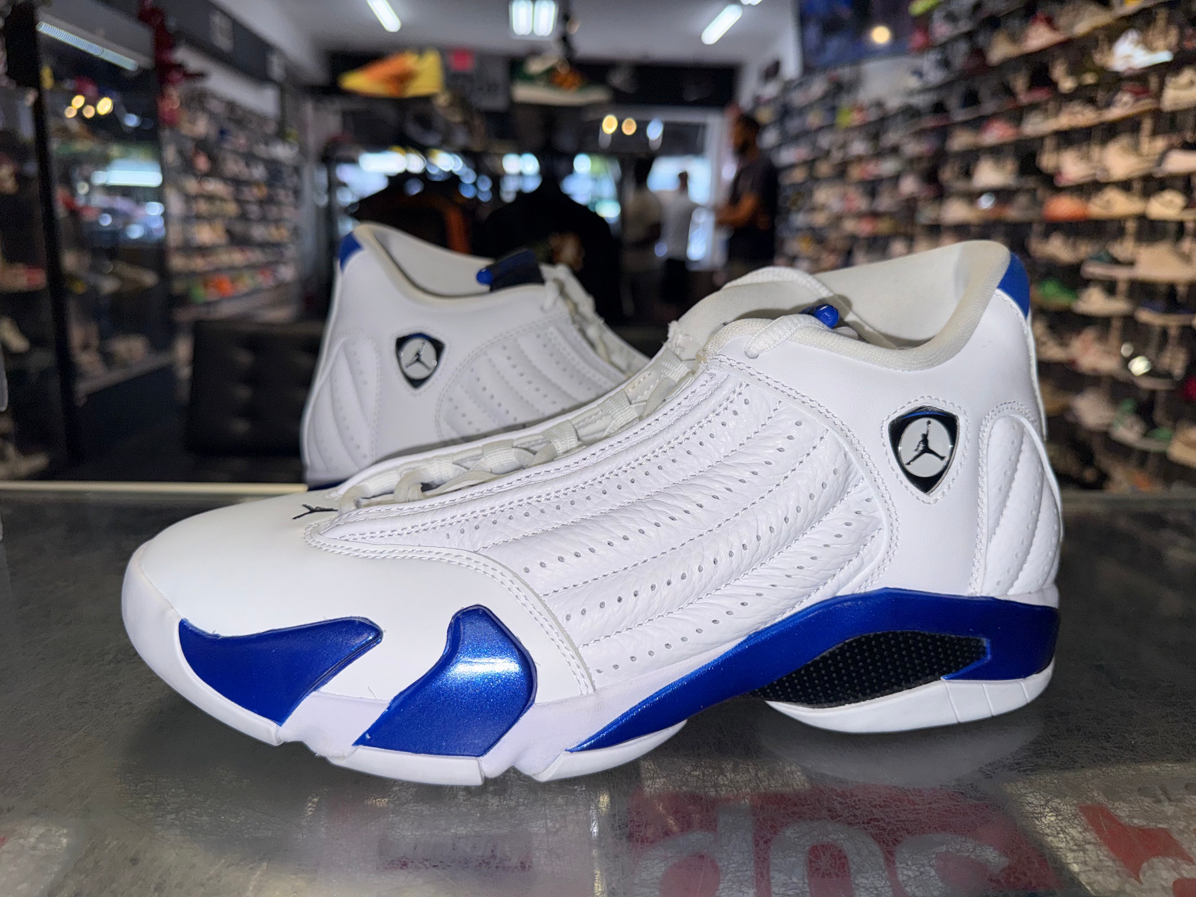 Size 9.5 Air Jordan 14 "White Hyper Royal"