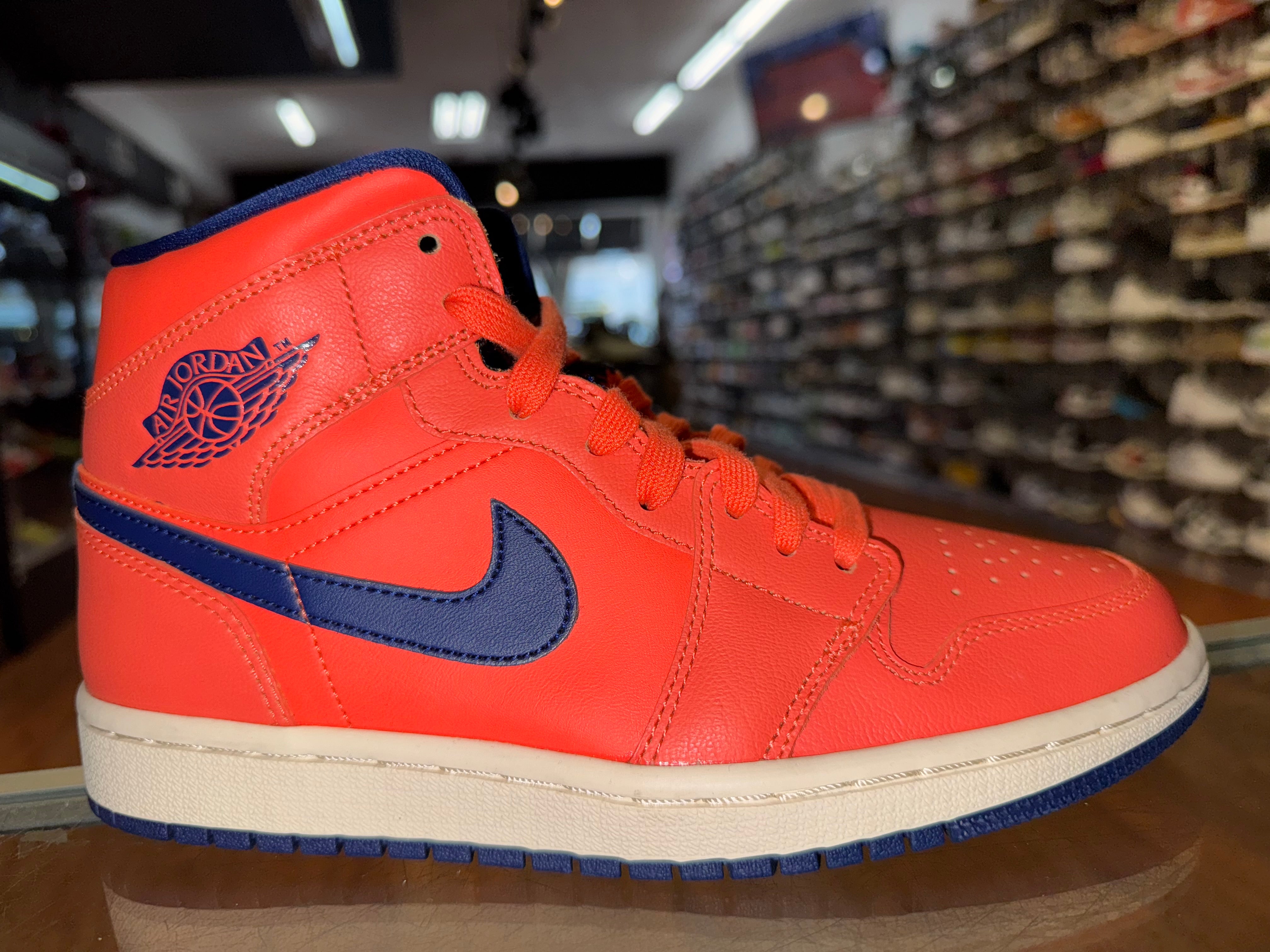 Size 5.5 (7W) Air Jordan 1 Mid “Turf Orange Blue Void” Brand New
