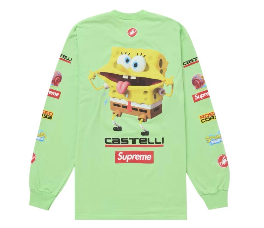 Size XXL Supreme SpongeBob Castelli Racing LS “Lime” Brand New