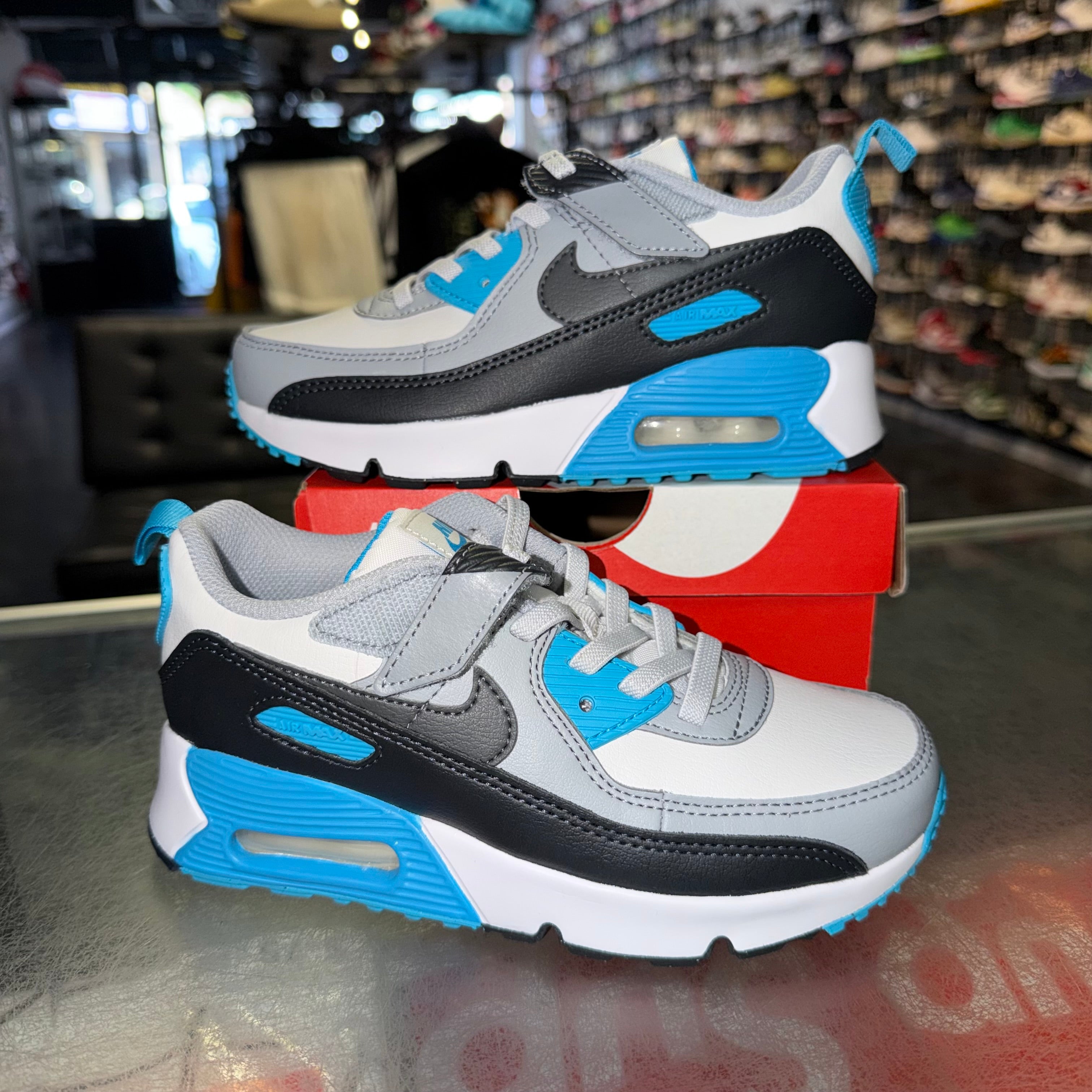 Size 13.5c Air Max 90 EasyOn "Platinum Blue Tint" (PS) Brand New