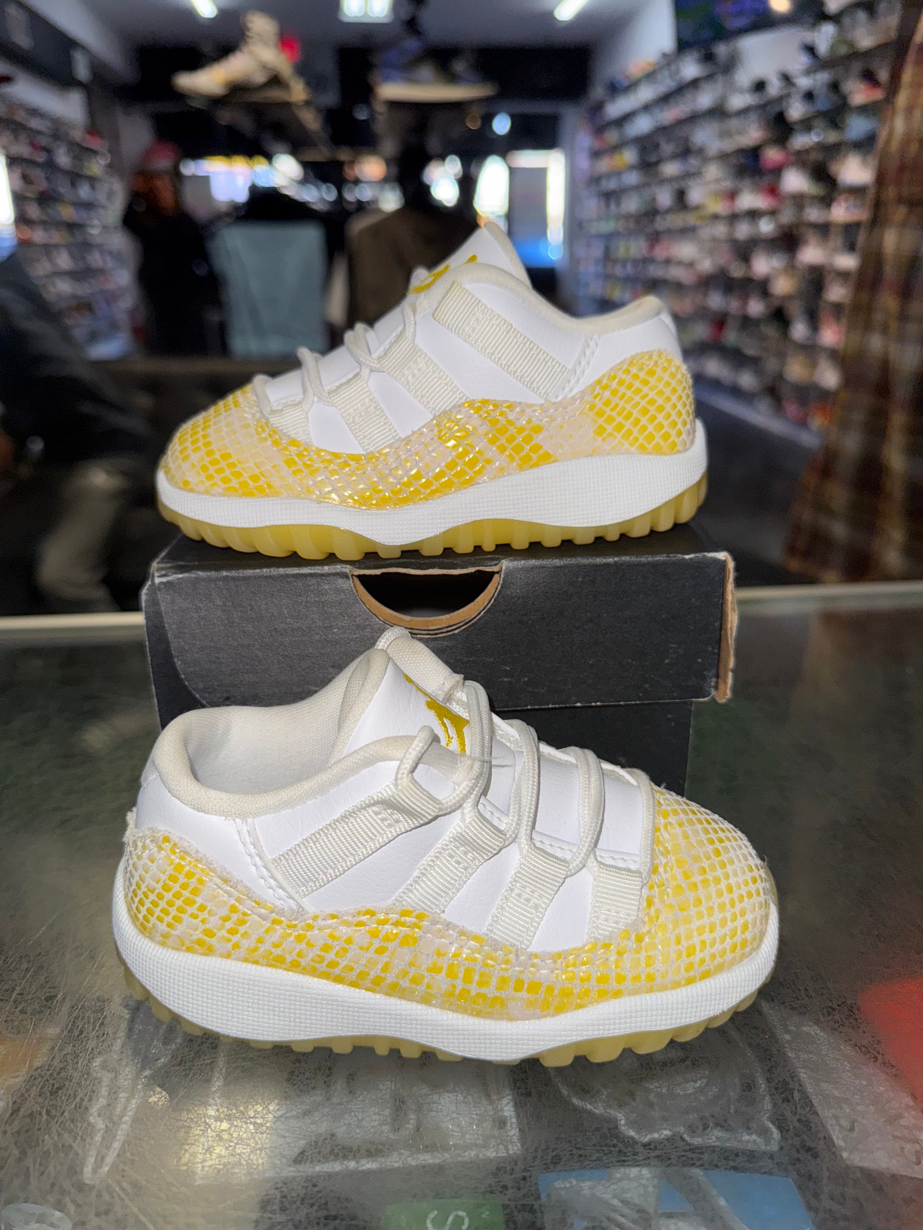 Size 7c Jordan 11 Low “Yellow Snakeskin” (TD)