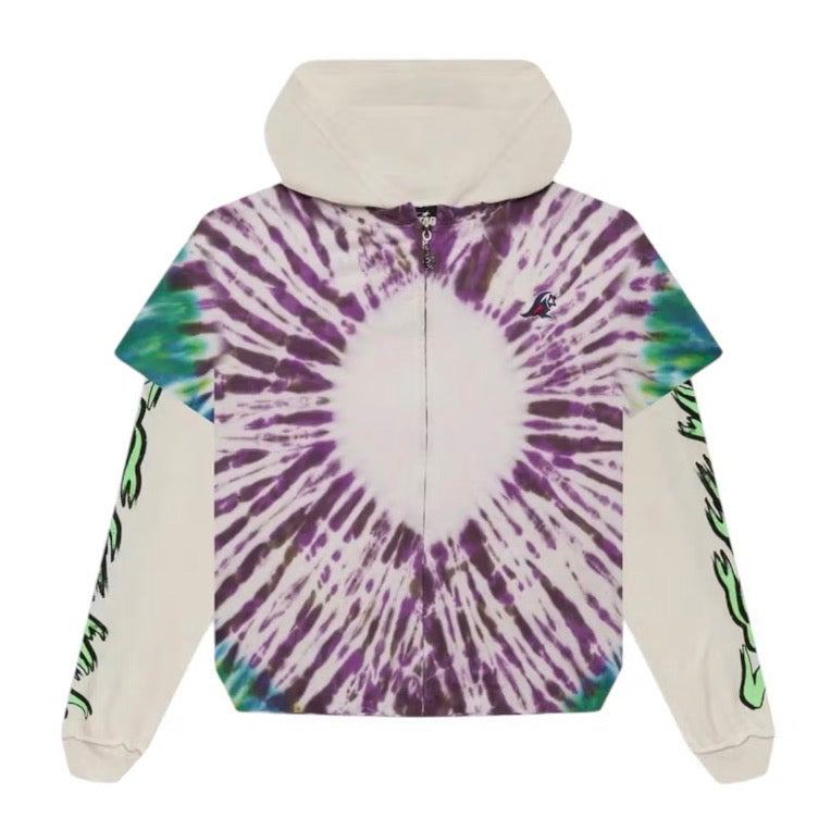 Size XS (Fits M) Hellstar Tye-Dye Zip Up “Multi”