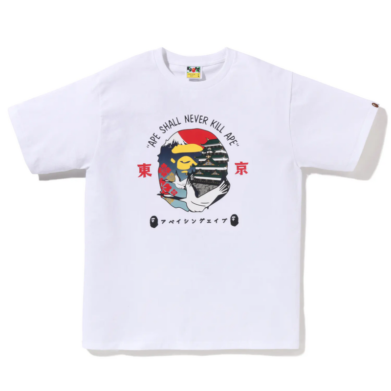 Size M Bape Tokyo Never Kill Ape Tee "White" Brand New