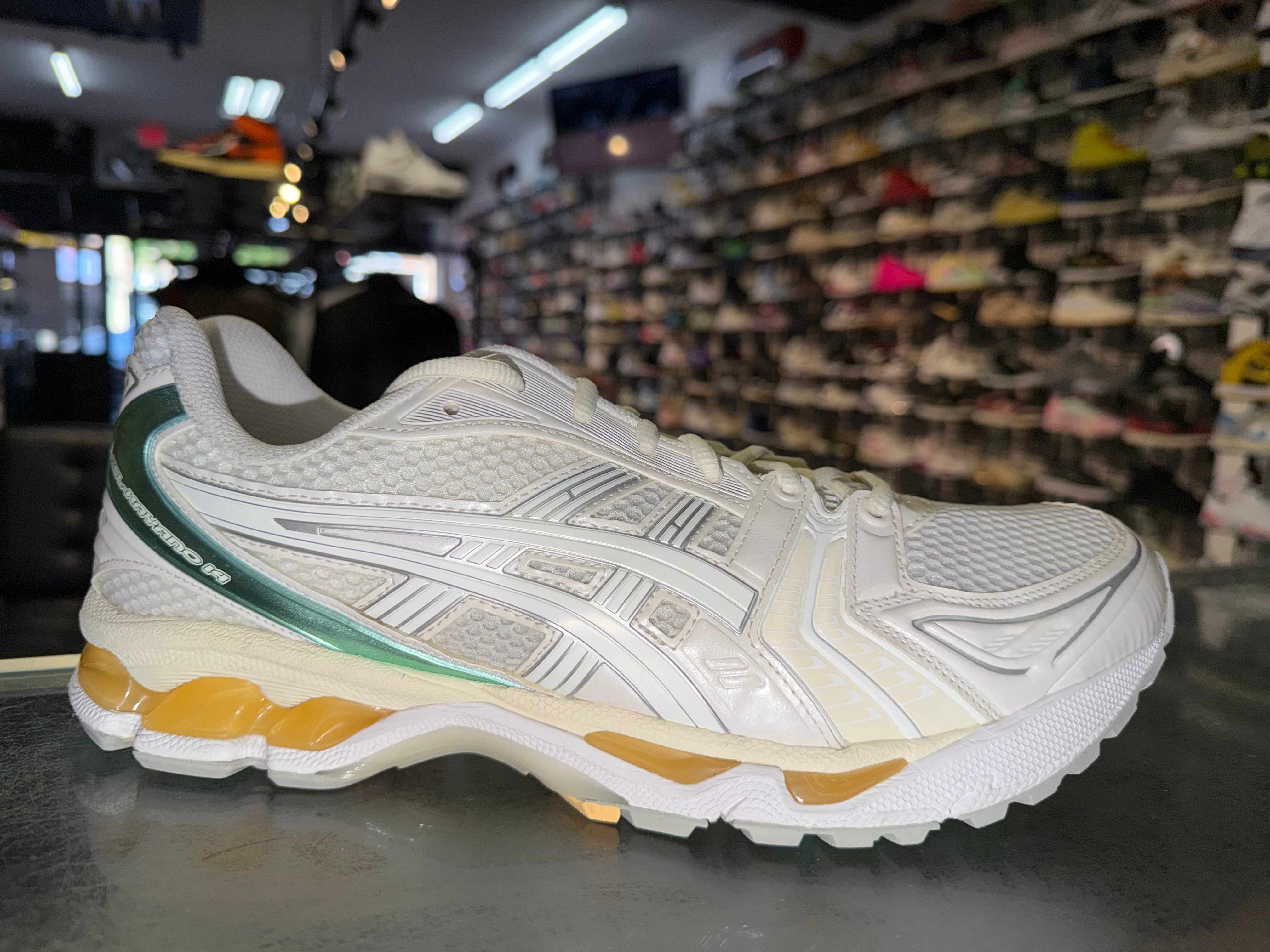 Size 11 Asics Gel-Kayano 14 "White Mint Gold"