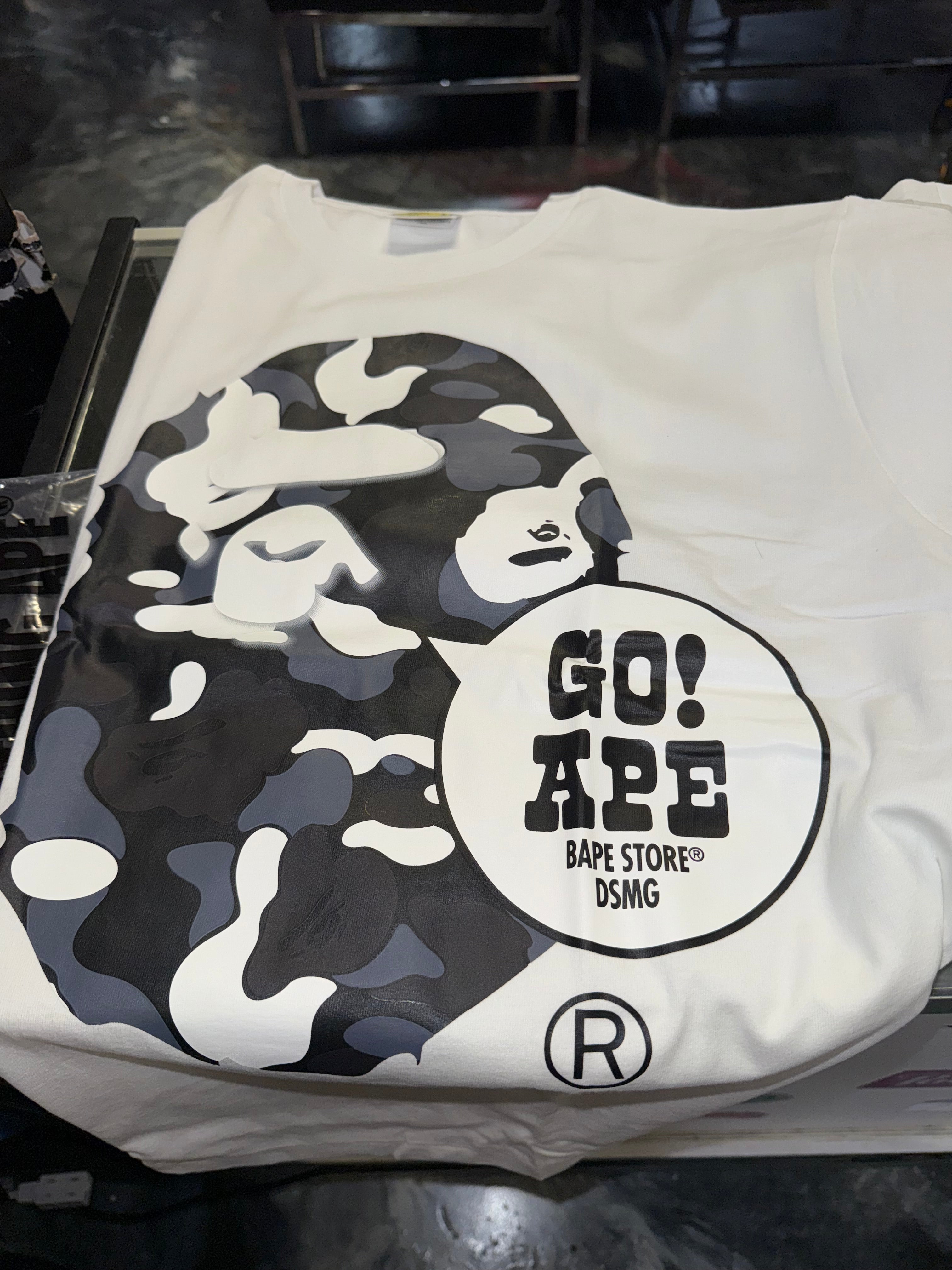 Size L Bape DSM Go Tee "White Camo" Brand New
