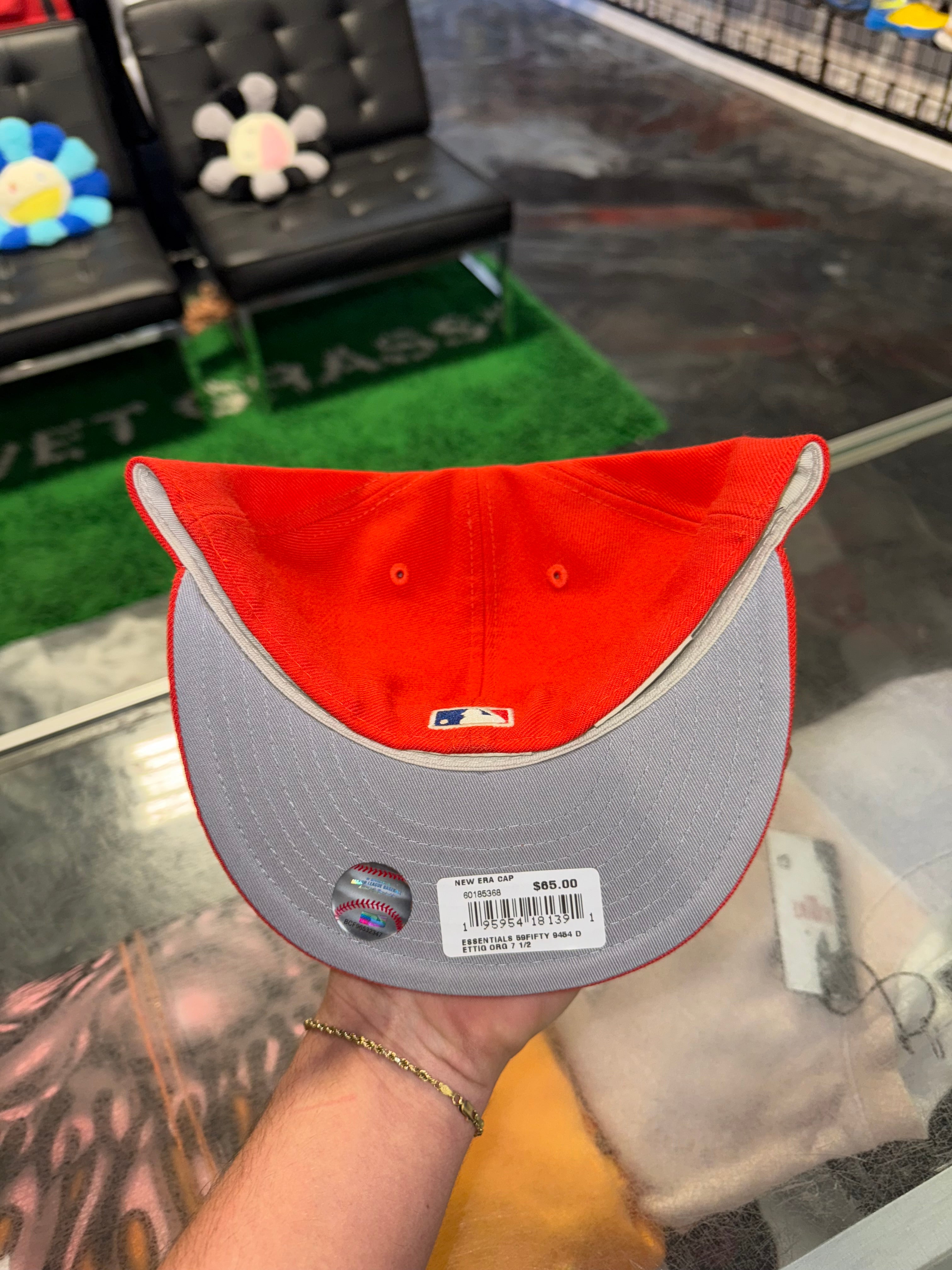 Size 7 1/2 Essentials FOG New Era Fitted “Orange” Brand New