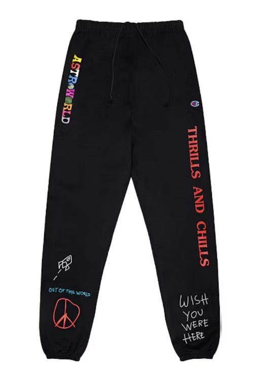 Size XL Travis Scott Astro World Peace Sweatpants “Black” – Direct