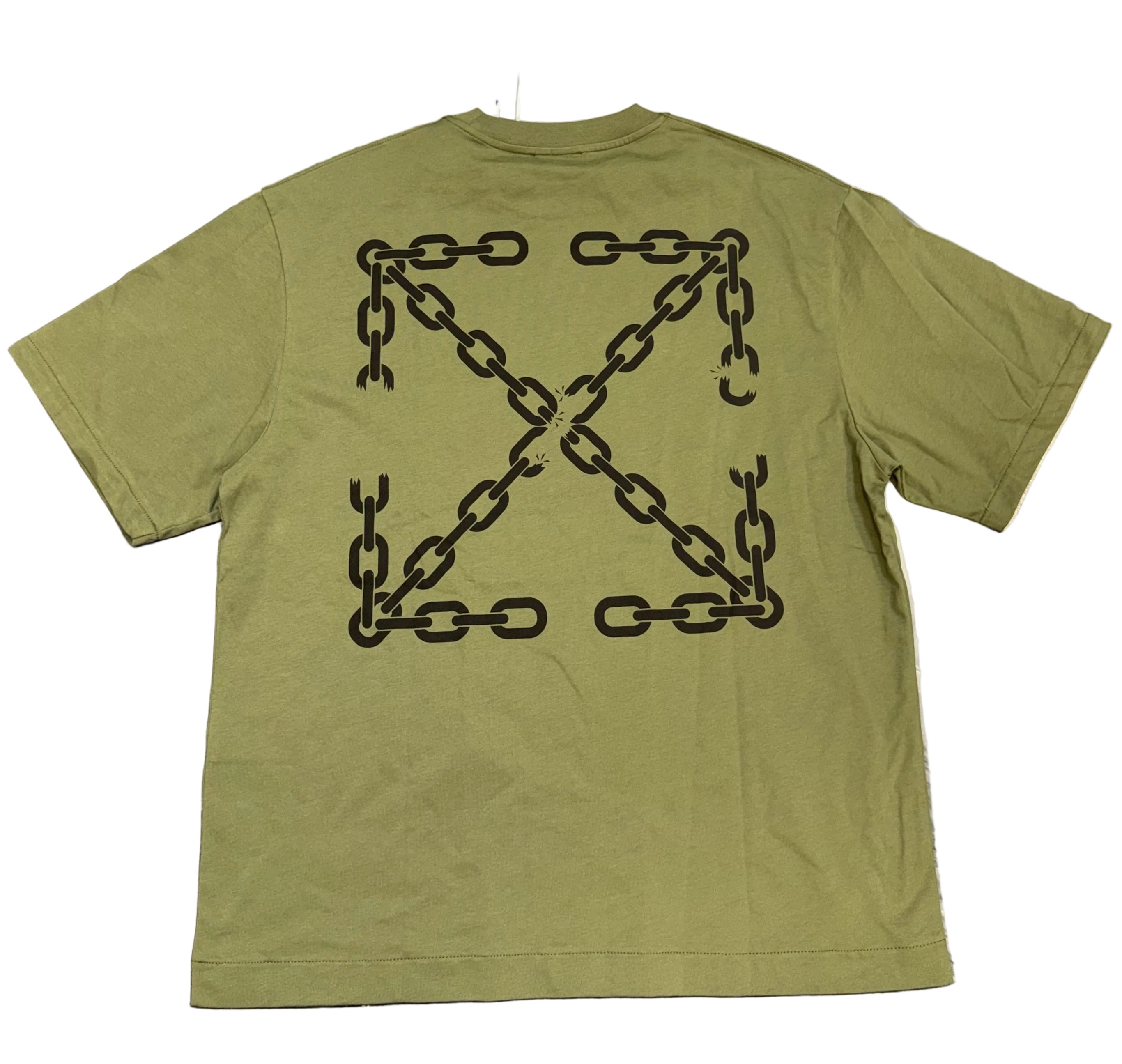 Size M Off White Chain Arrow Tee “Olive/Black” Brand New