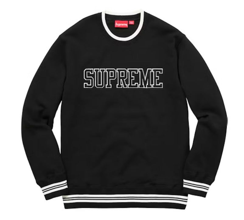 Size L Supreme Felt Shadow Crewneck (FW17) “Black”