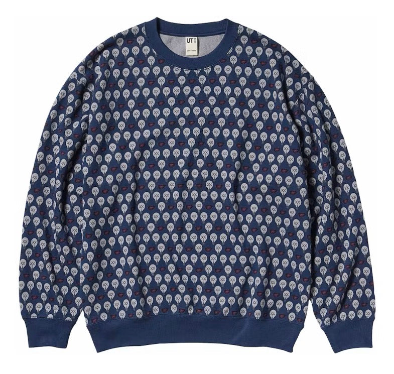 Size L Kaws x Uniqlo Warhol Crewneck “Navy”