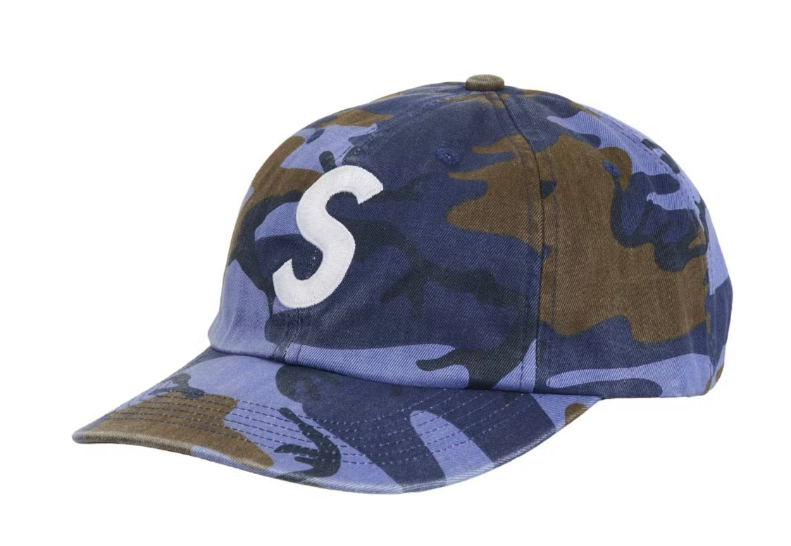 Size OS Supreme Pigment Print 6-Panel Hat “Blue Camo” Brand New