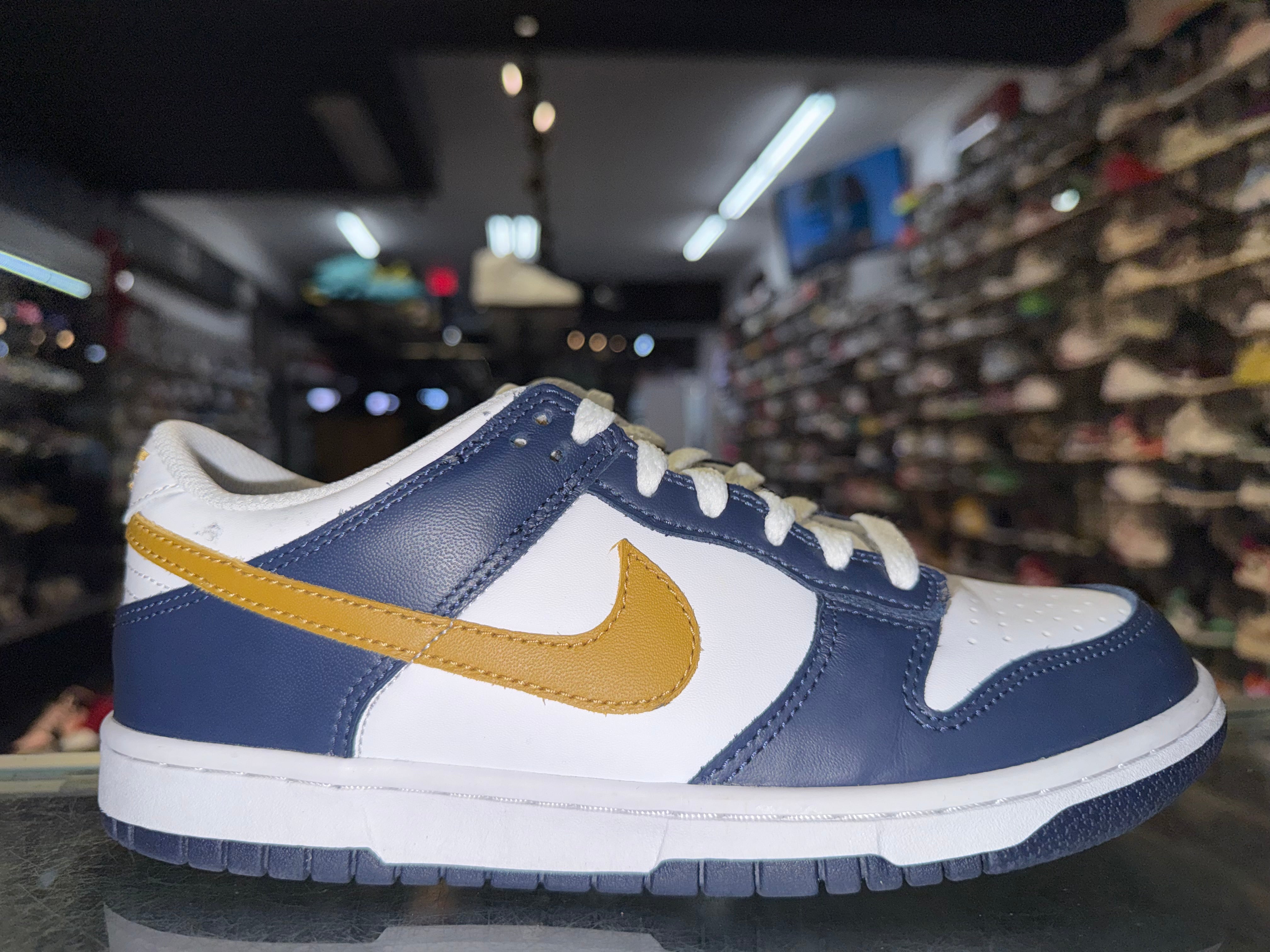 Size 6y Dunk Low "Navy Gold"