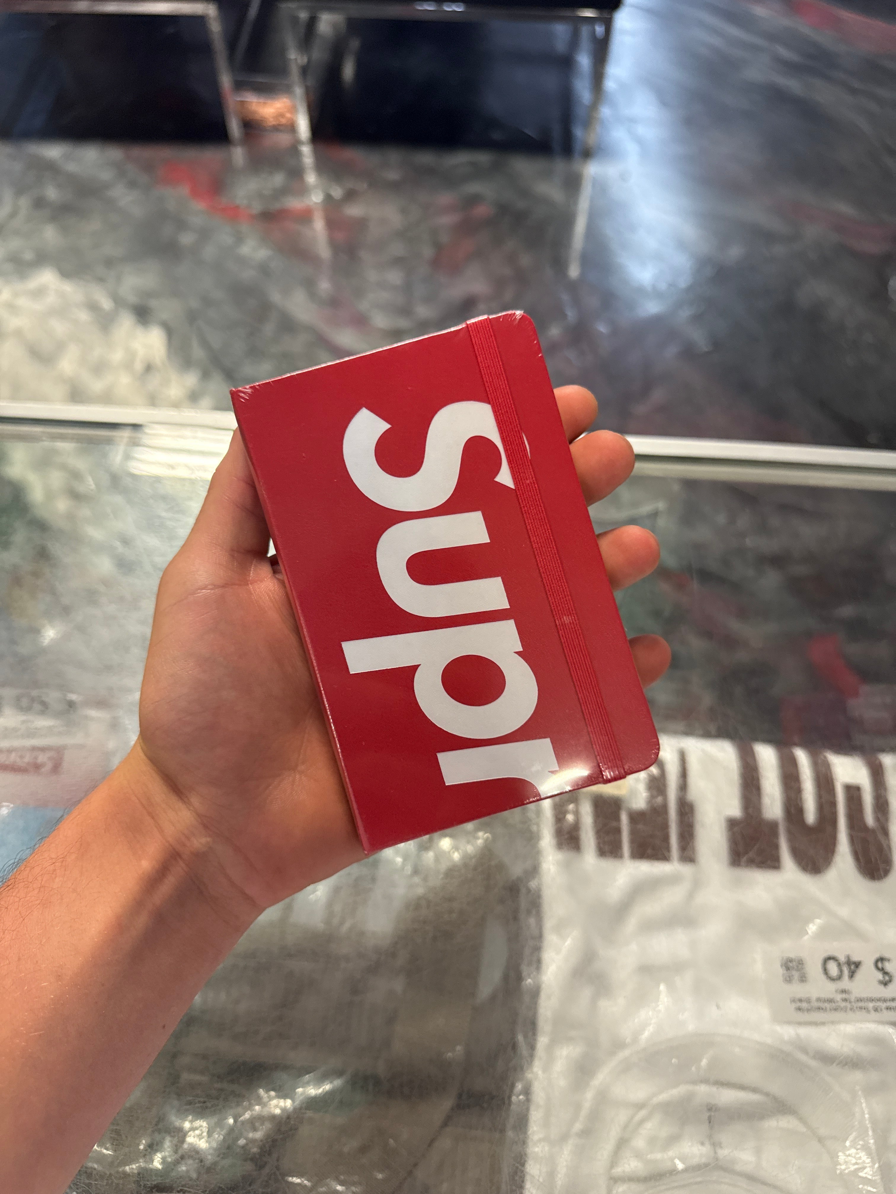 Size OS Supreme Moleskin Pocket Notebook “Red” Brand New