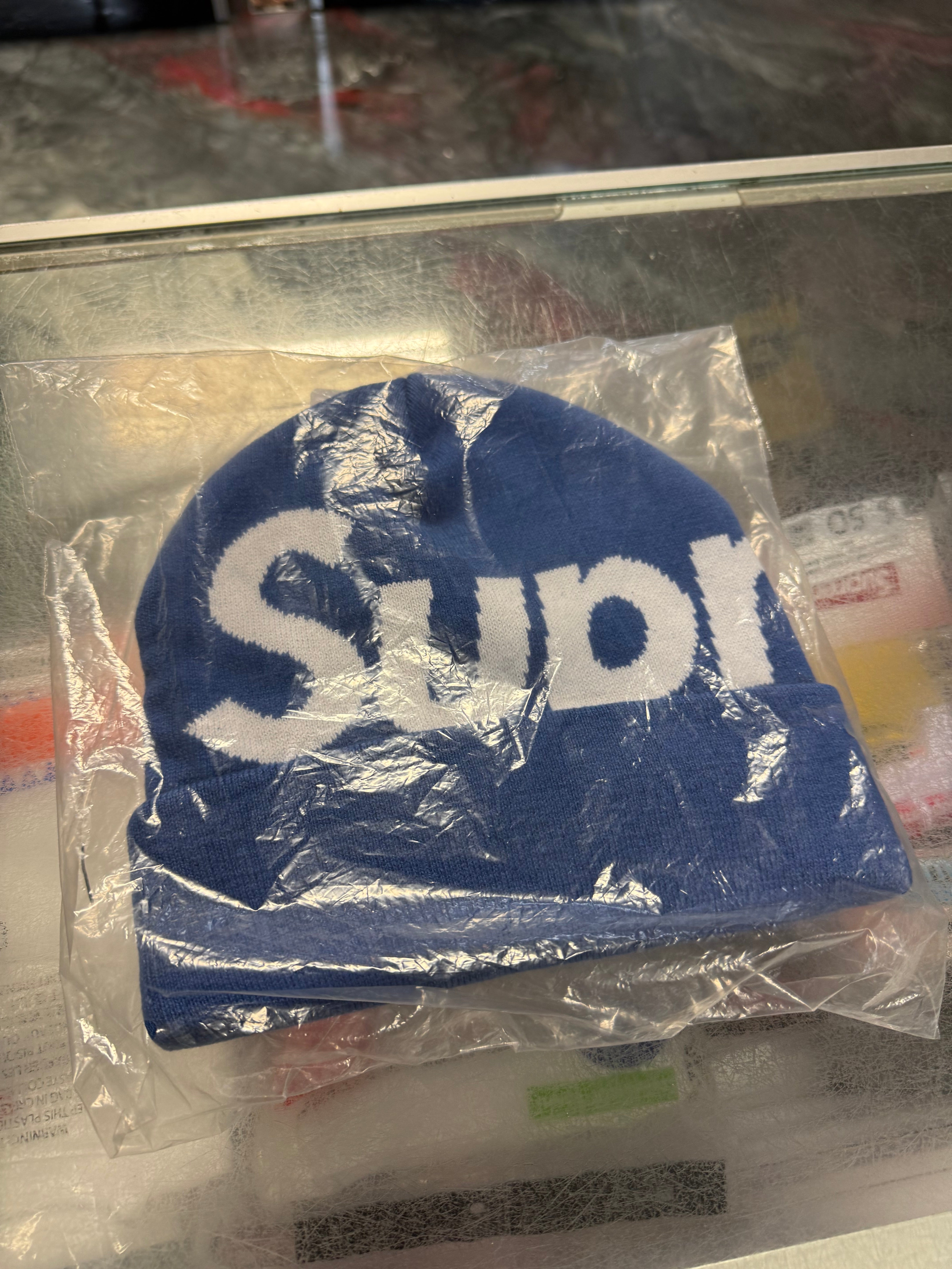 Size OS Supreme Big Logo Beanie (FW24) “Blue” Brand New
