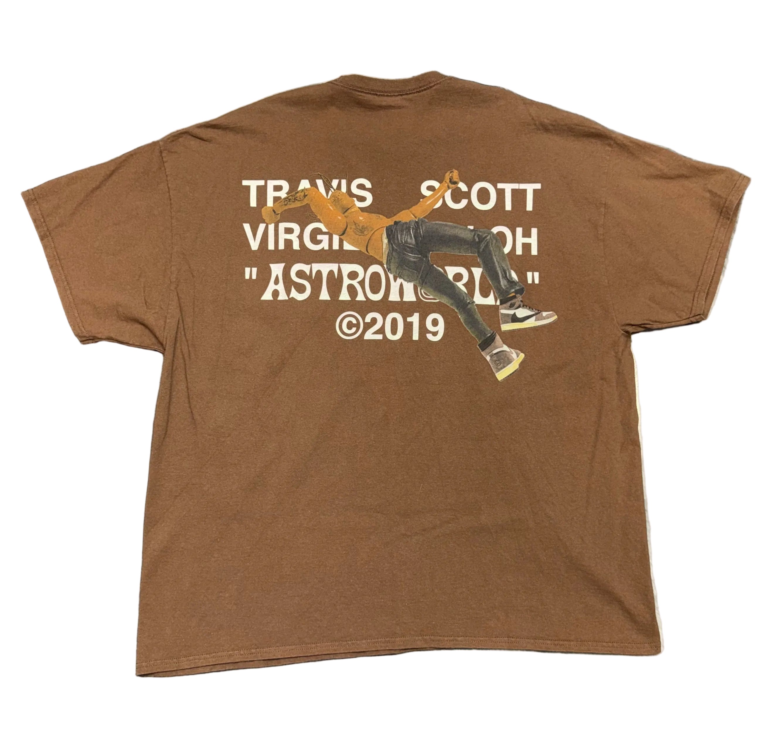 Size XXL Travis Scott Virgil Abloh Astroworld Tee “Brown”