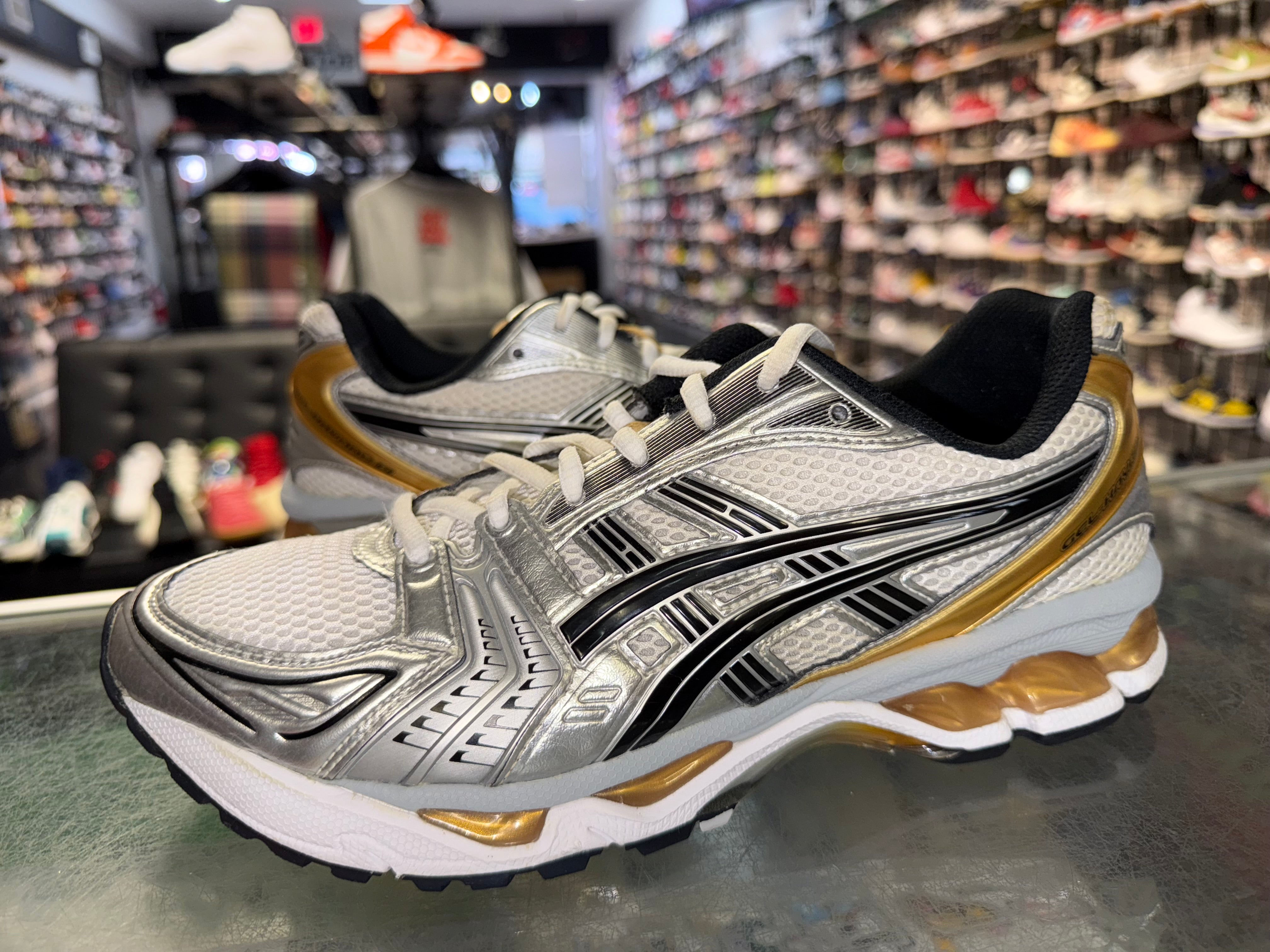 Size 9.5 Asics Gel Kayano 14 "White Pure Gold"