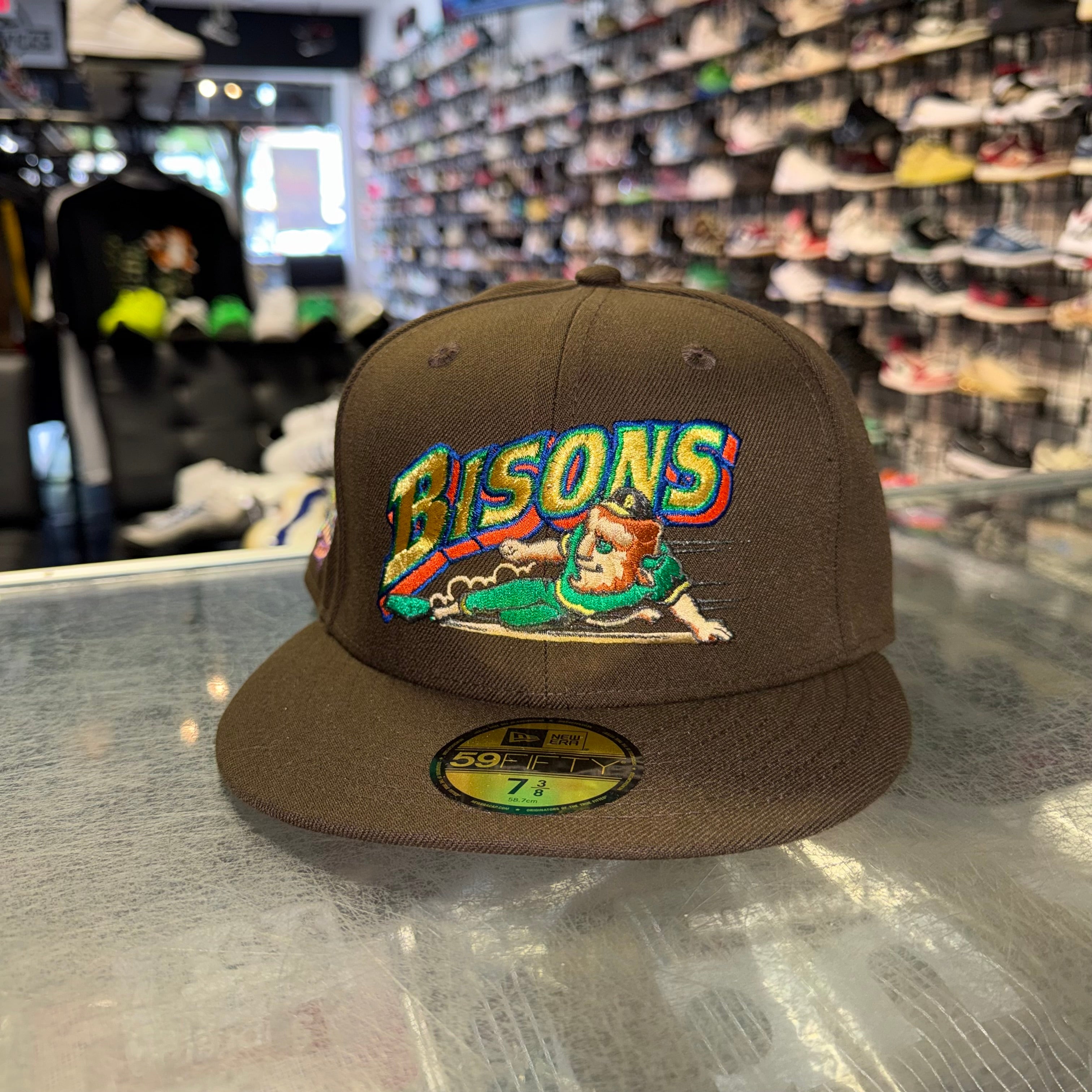 Size 7 3/8 New Era Fitted Hat “Bisons Brown” Brand New