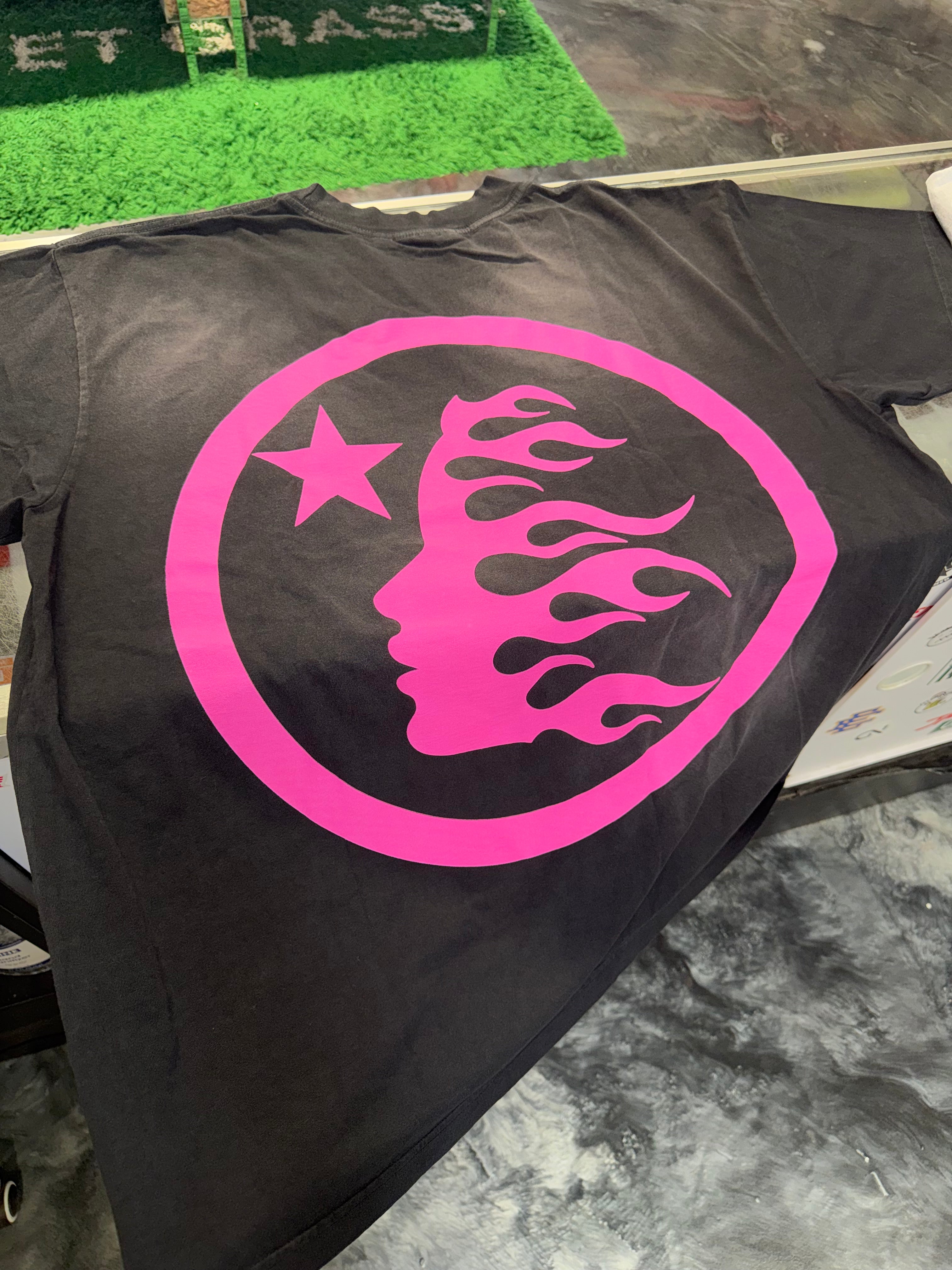 Size XXL Hellstar Classic Rhinestone Tee “Black/Pink” Brand New