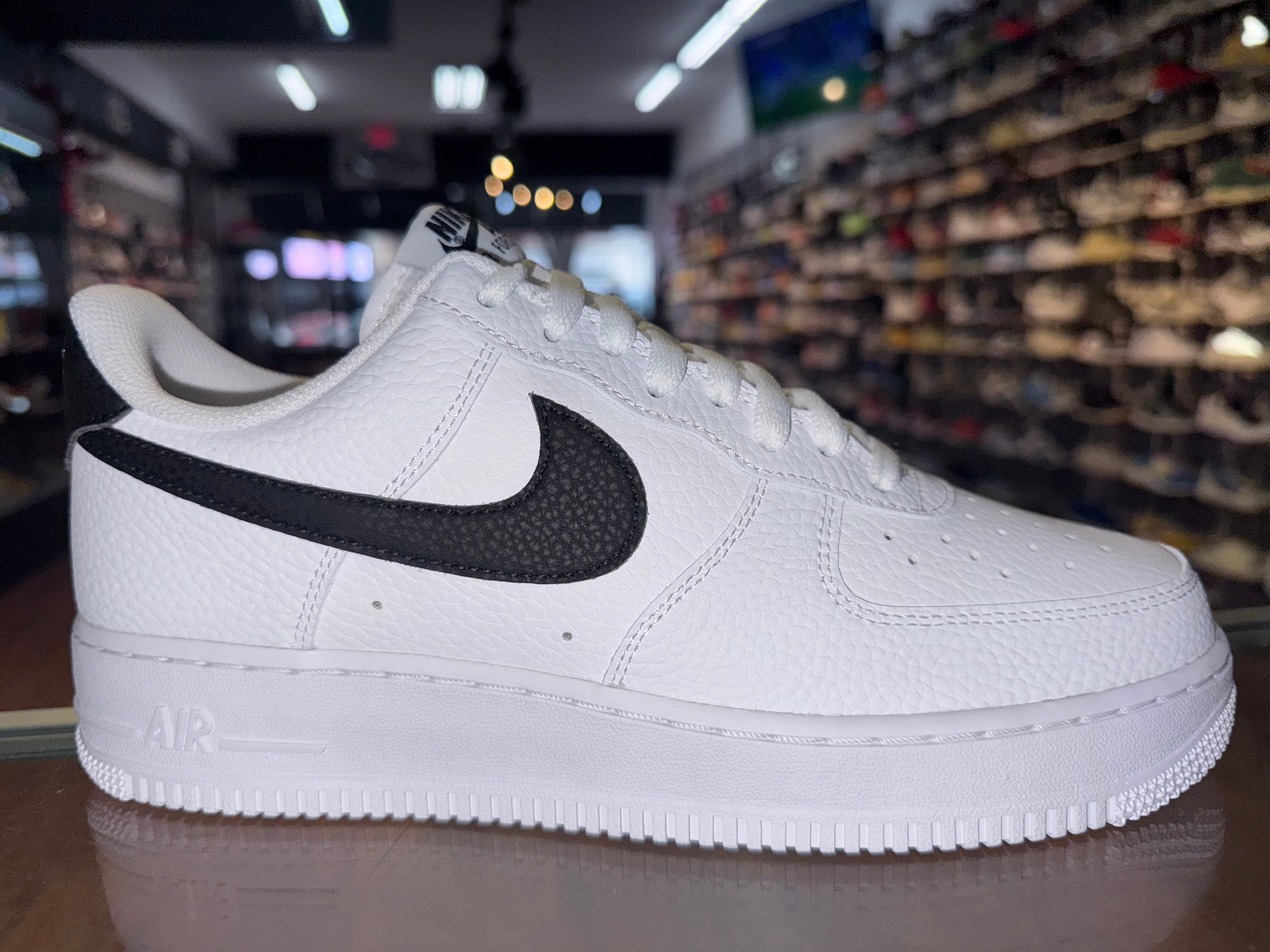 Size 9 Air Force 1 "White Black Pebbled Leather" Brand New