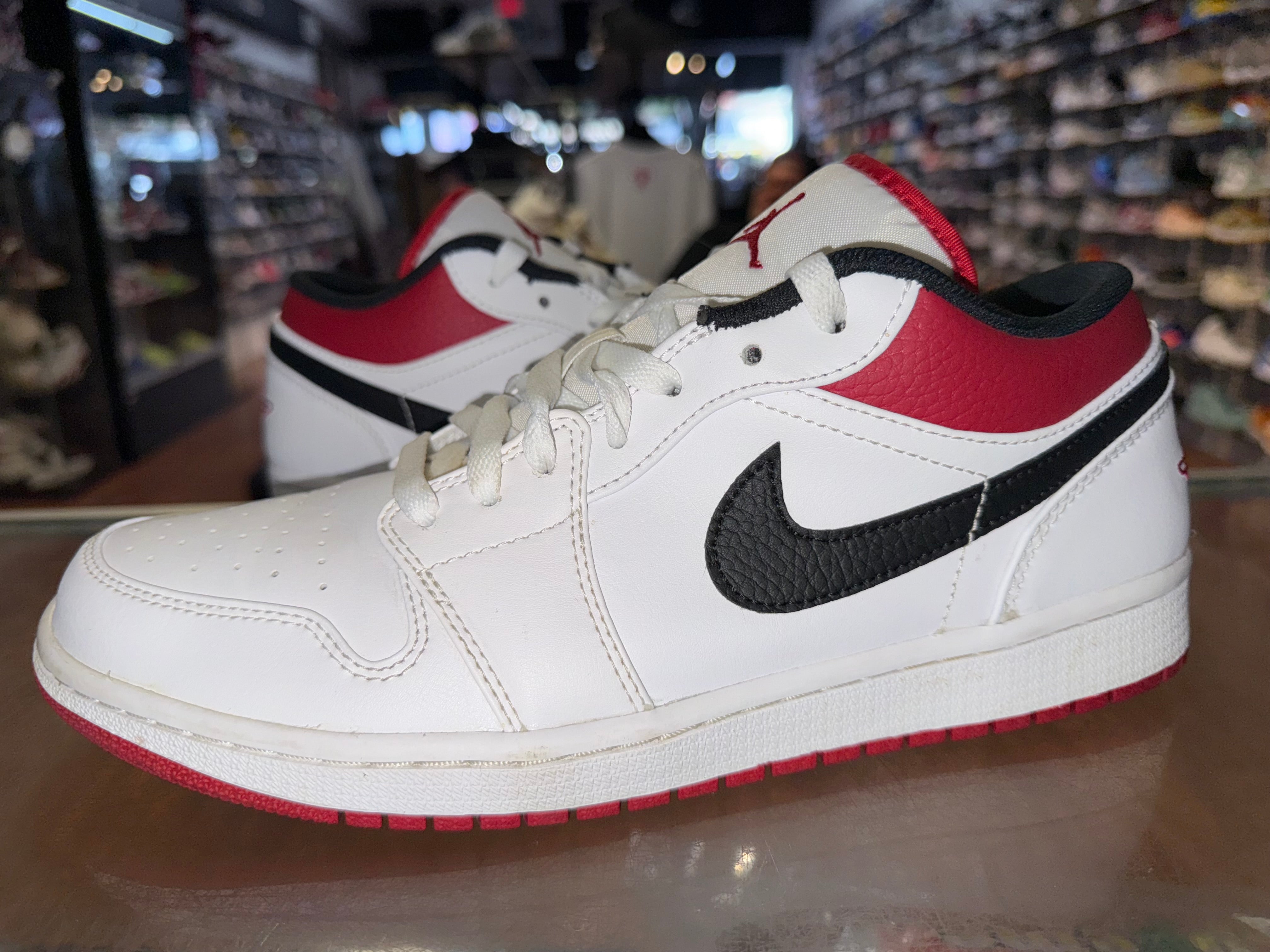 Size 10 Air Jordan 1 Low "White University Red Black"