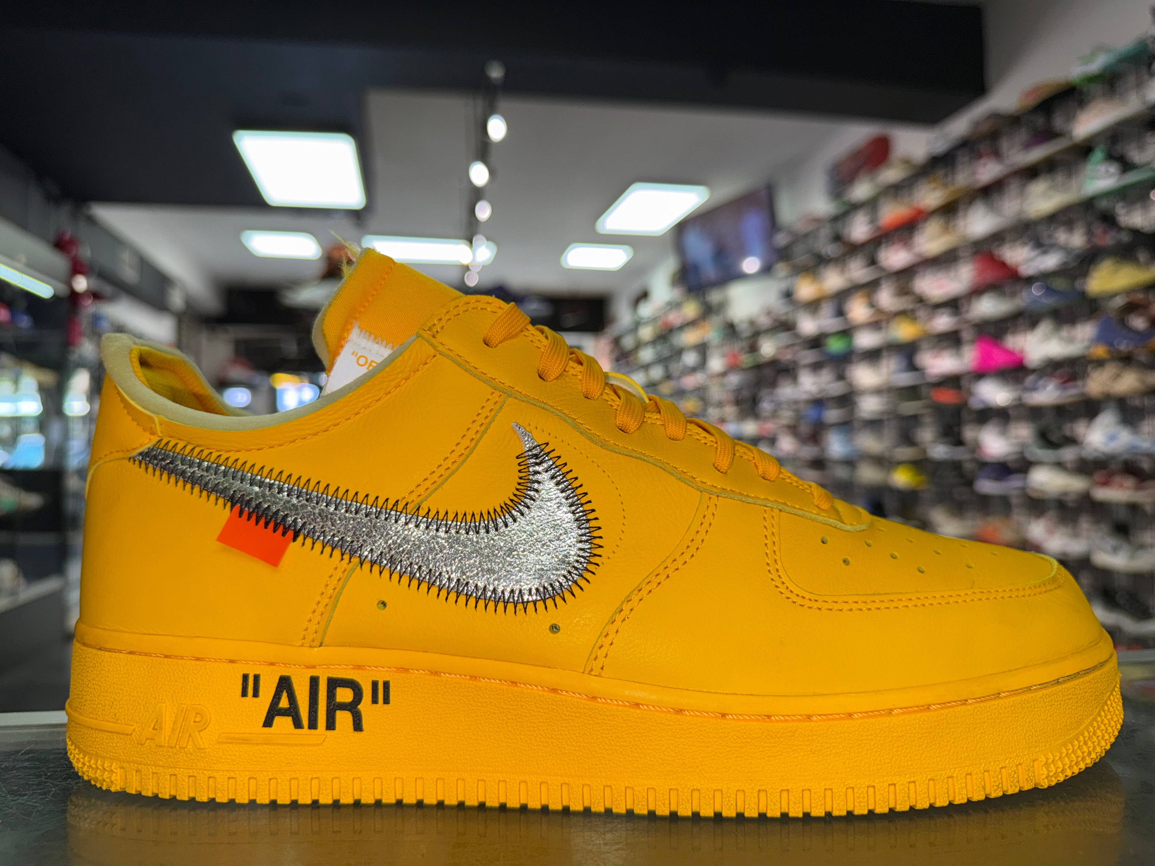 Size 11 Air Force 1 Off-White "ICA University Gold"