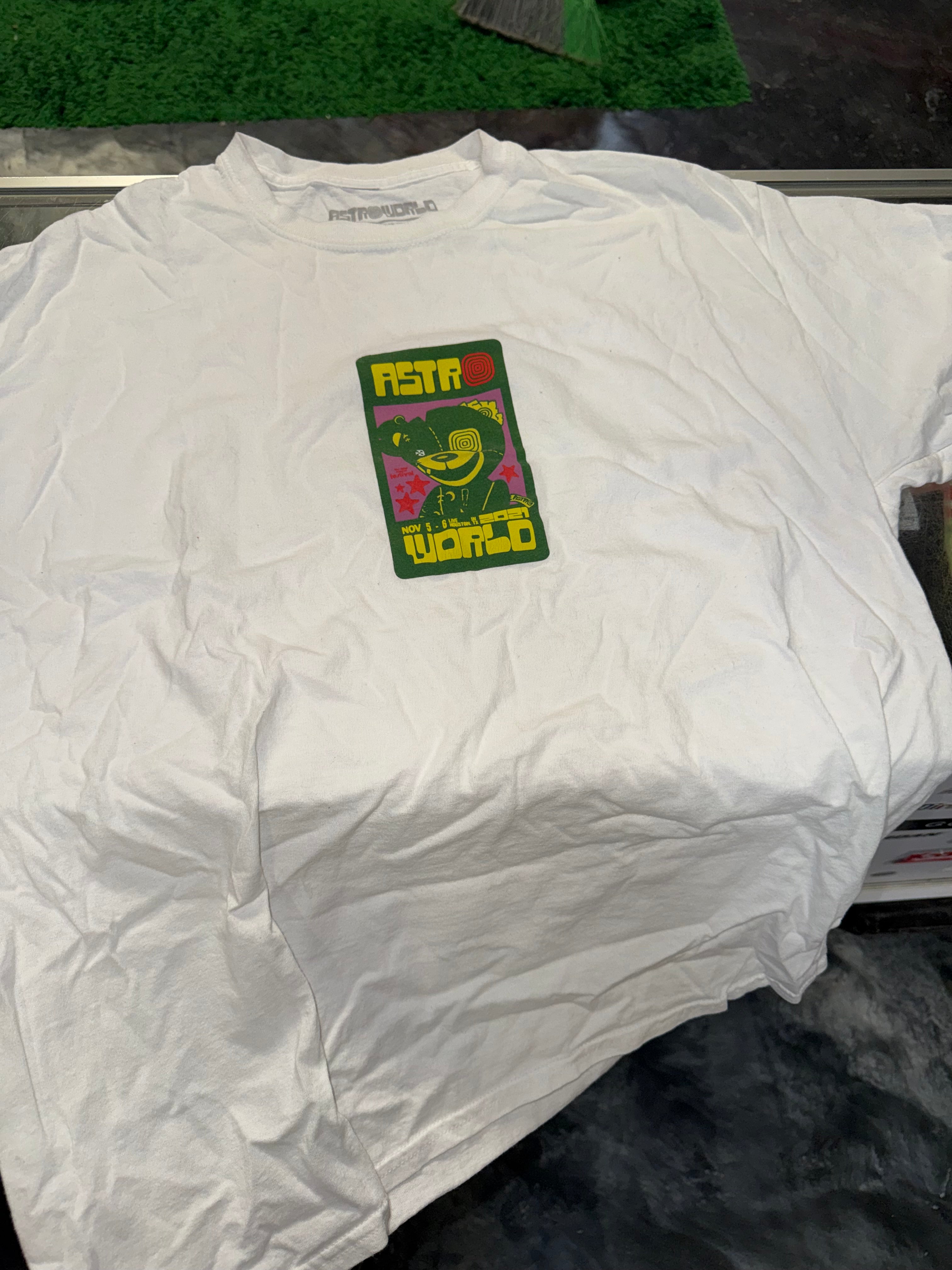 Large Astroworld Bear Tee White