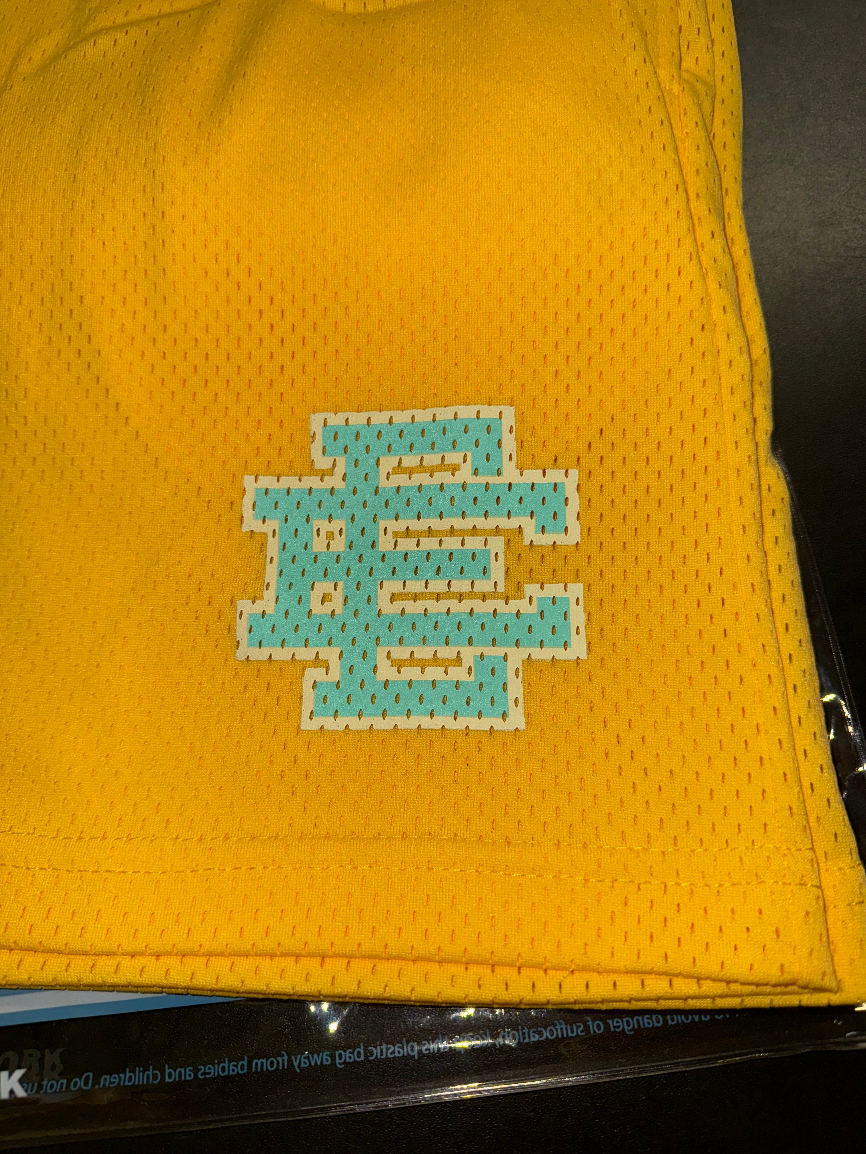 Size XL Eric Emanuel EE Shorts “Blue/Cornsilk” Brand New