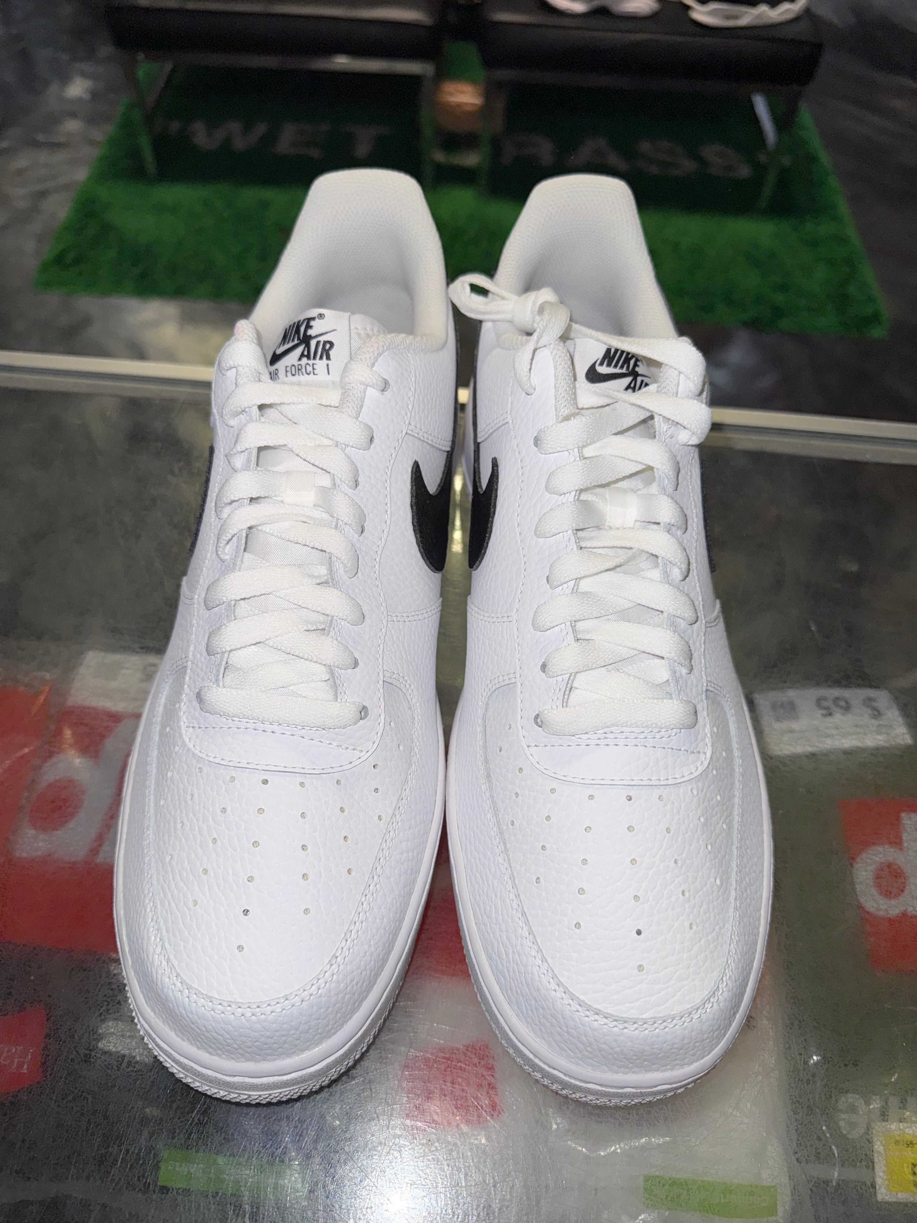 Size 13 Air Force 1 "White Black Pebbled Leather" Brand New