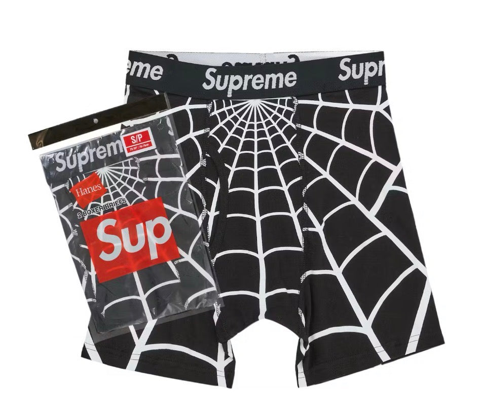 Size M Supreme Hanes Spider-Man Boxer Briefs 2-Pack “Black” Brand New
