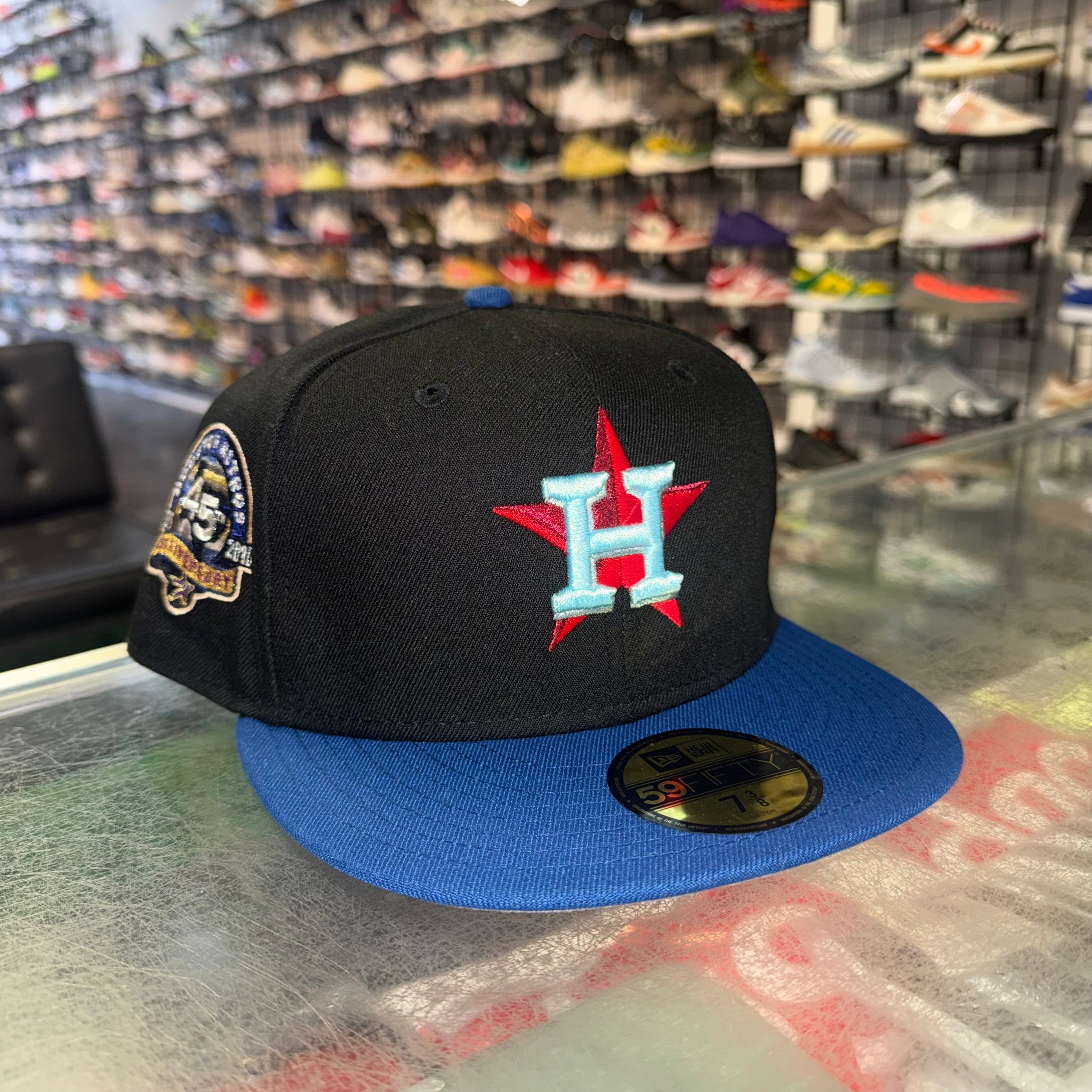 Size 7 3/8 New Era Fitted Hat “Astros Blue/Black” Brand New